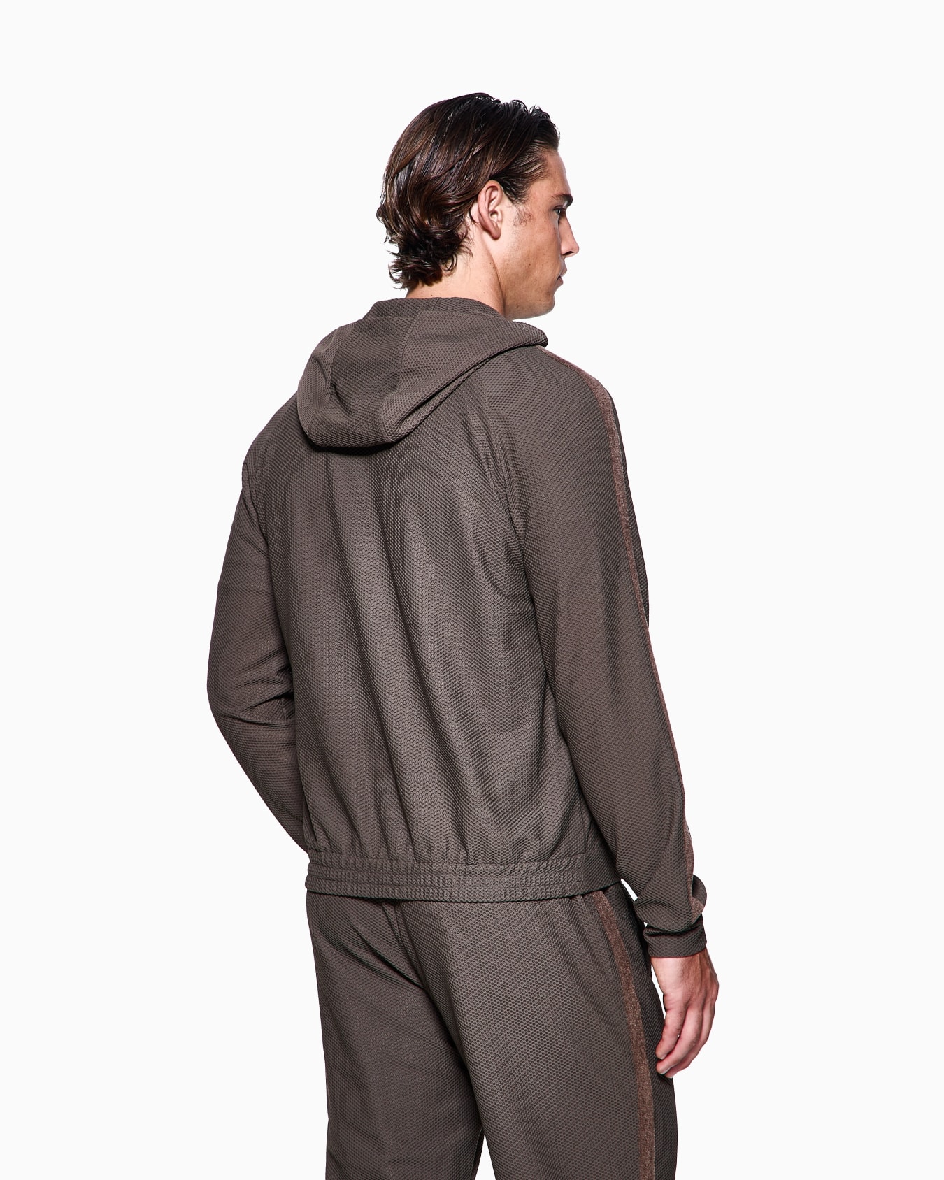 Hooded sweatshirt in technical waffle fabric Slide 2