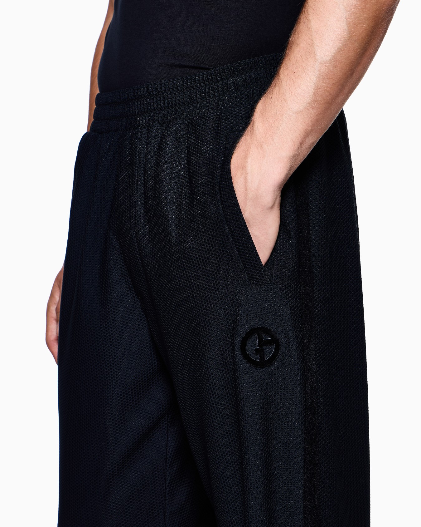 Technical waffle flat-front trousers Slide 4