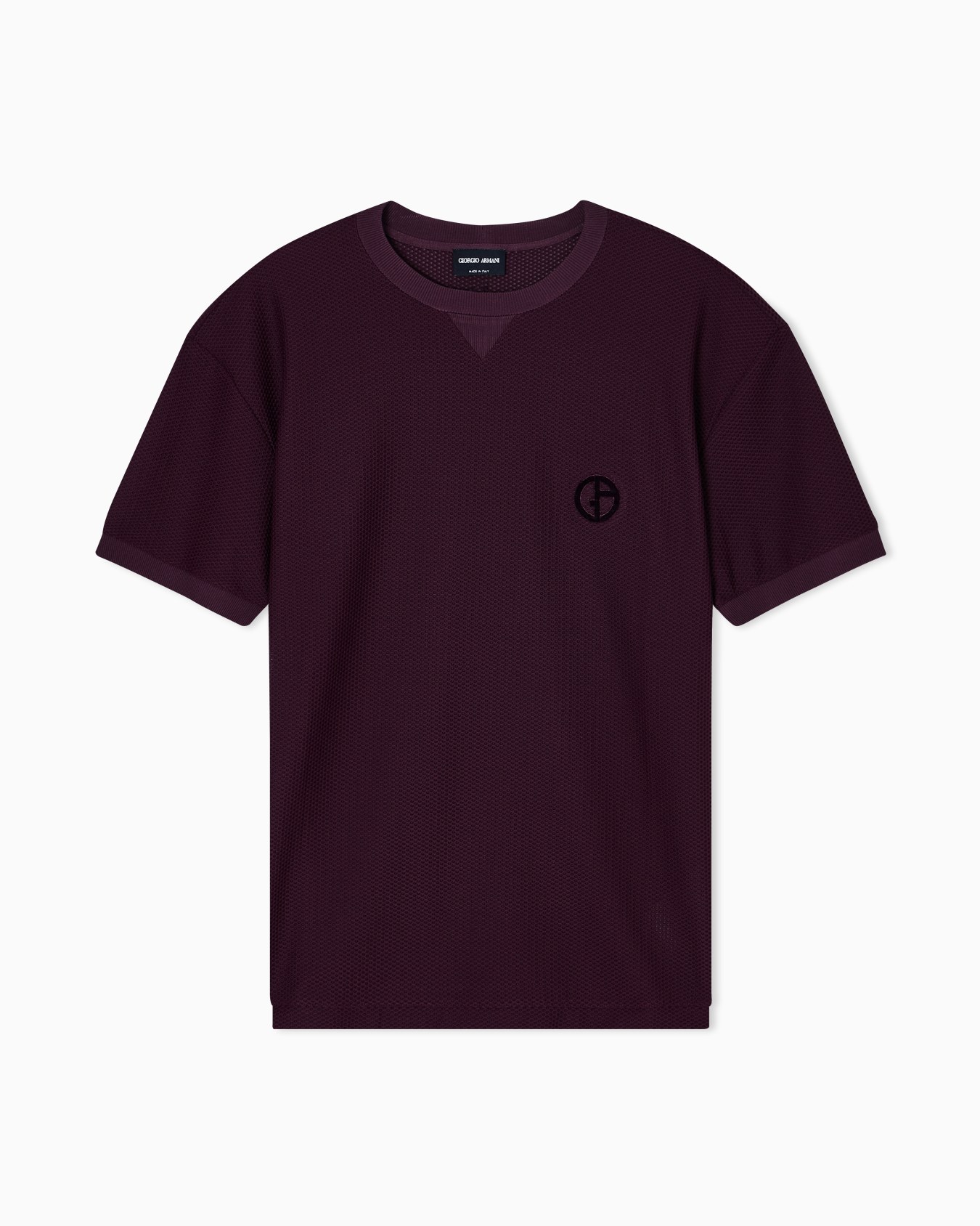 Crew-neck T-shirt in technical waffle fabric Slide 0