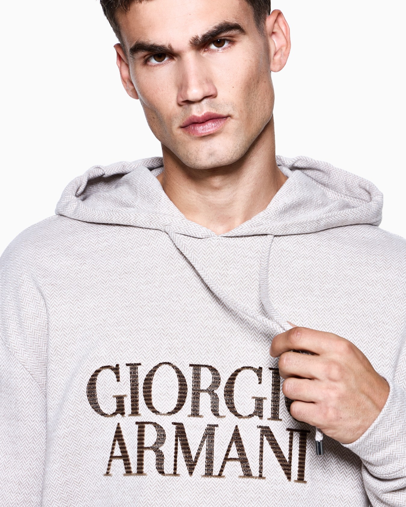 Felpa con cappuccio in jersey di lana, seta e cashmere Slide 4