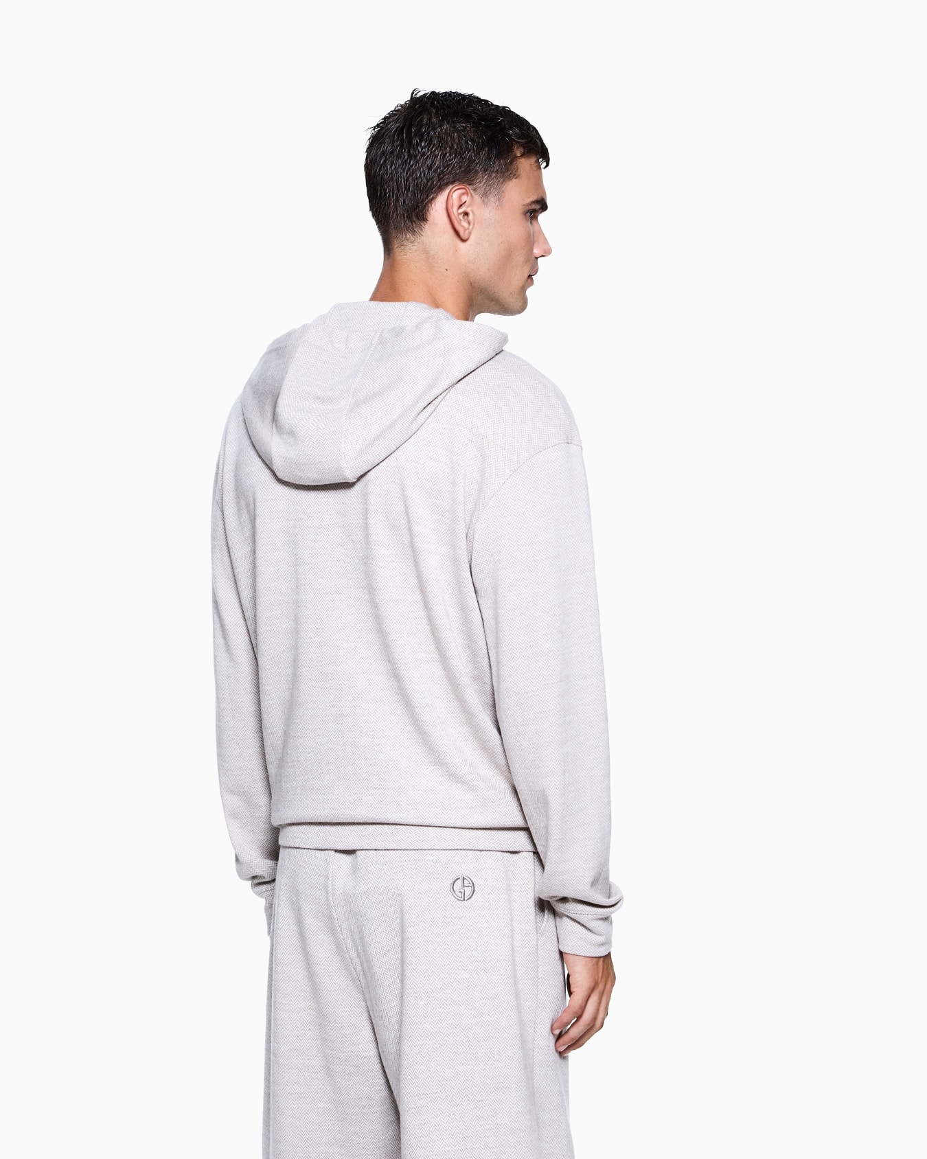 Felpa con cappuccio in jersey di lana, seta e cashmere Slide 2