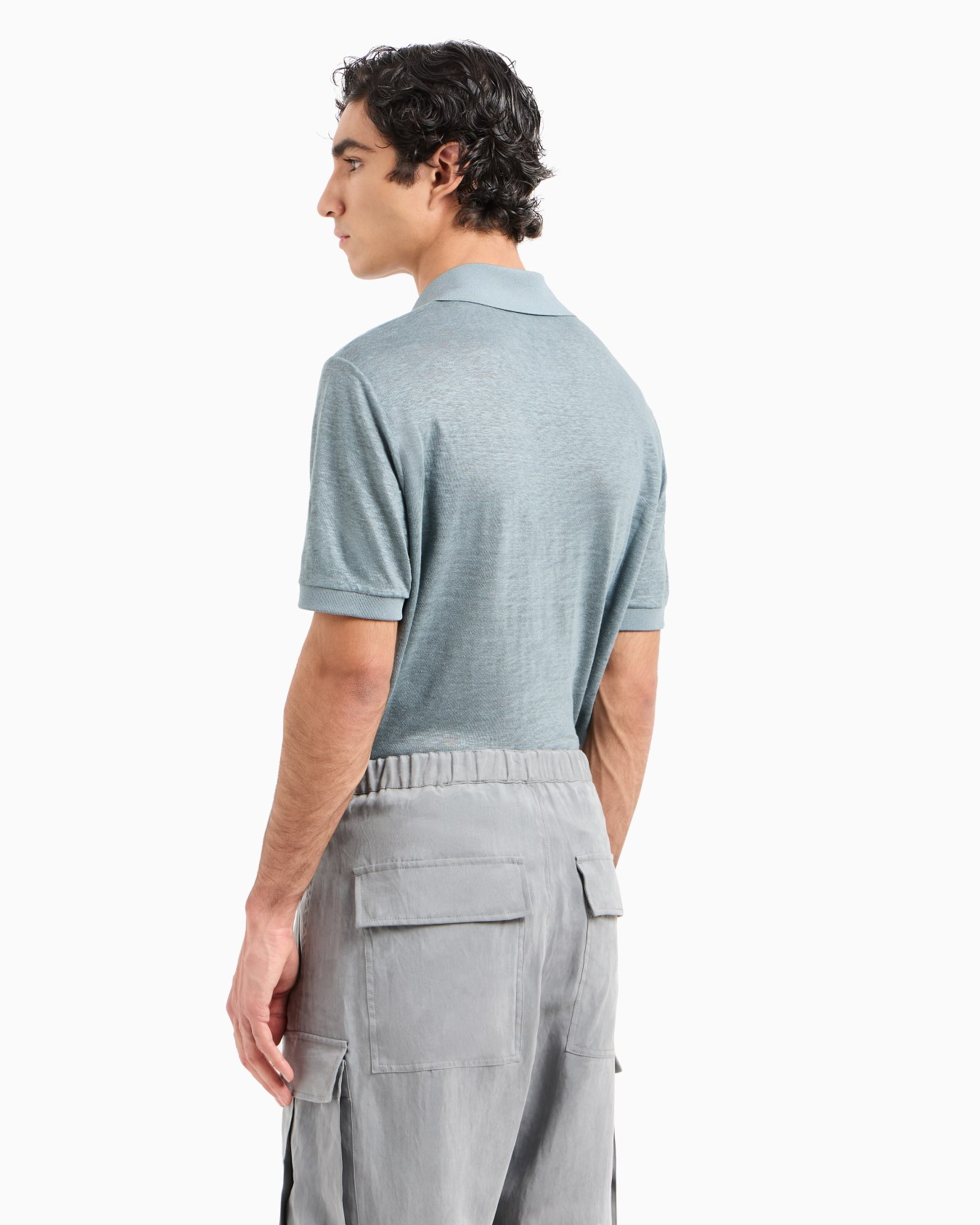 Jersey-Poloshirt mit kurzen Ärmeln aus Leinen Folie 3