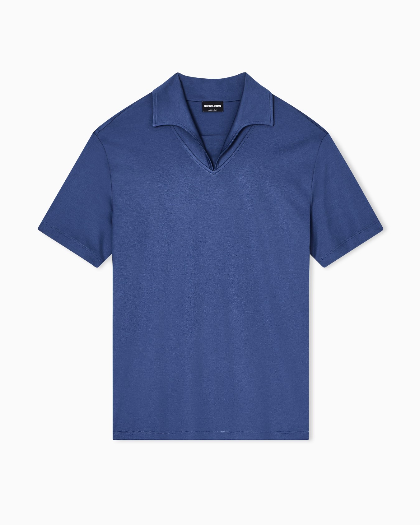 Short-sleeved polo shirt in organic cotton jersey Slide 0