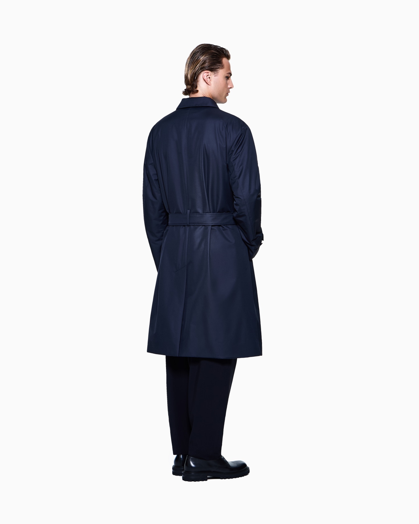 Trench-coat à simple boutonnage en nylon et laine Diapositive 2