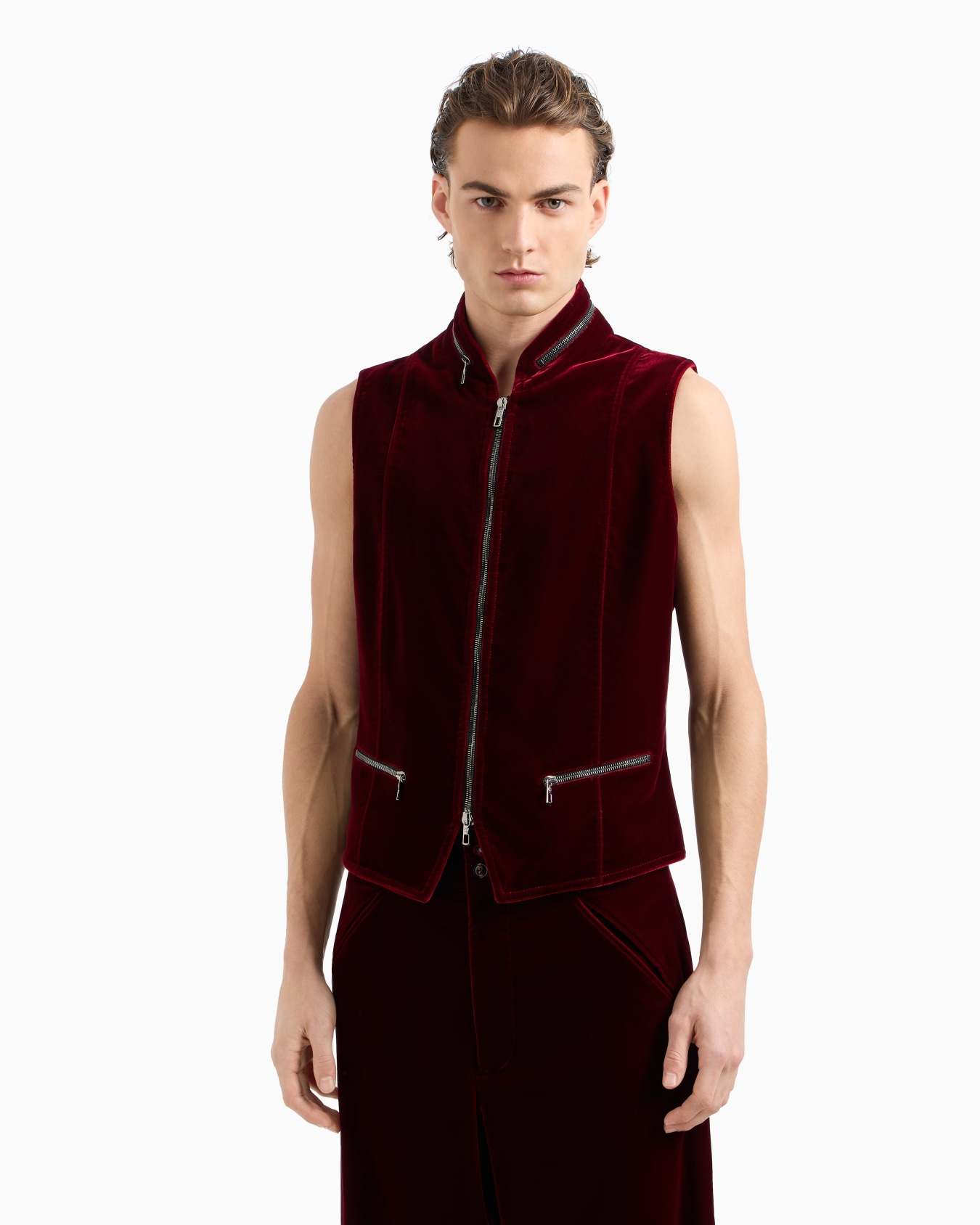 Velvet zip-up waistcoat Slide 4