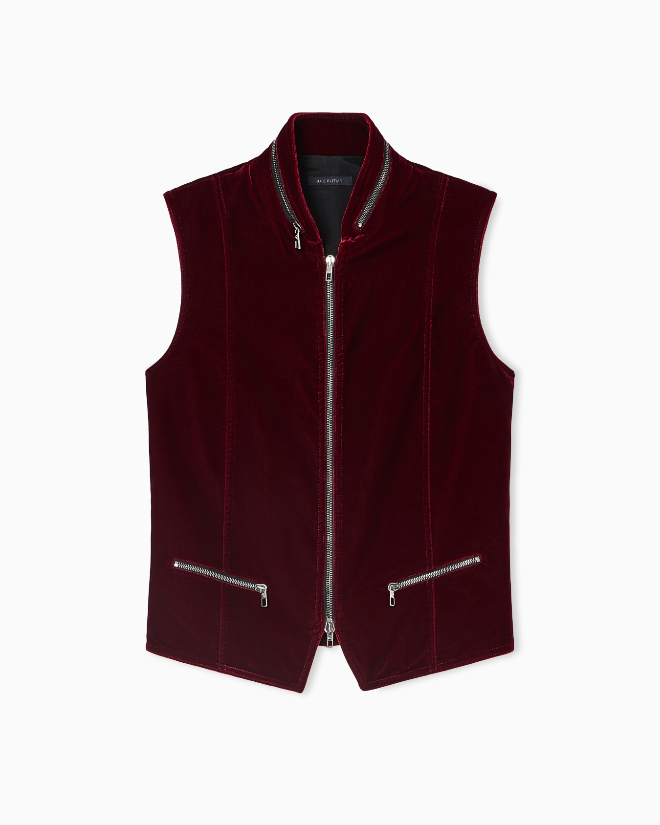 Velvet zip-up waistcoat Slide 0