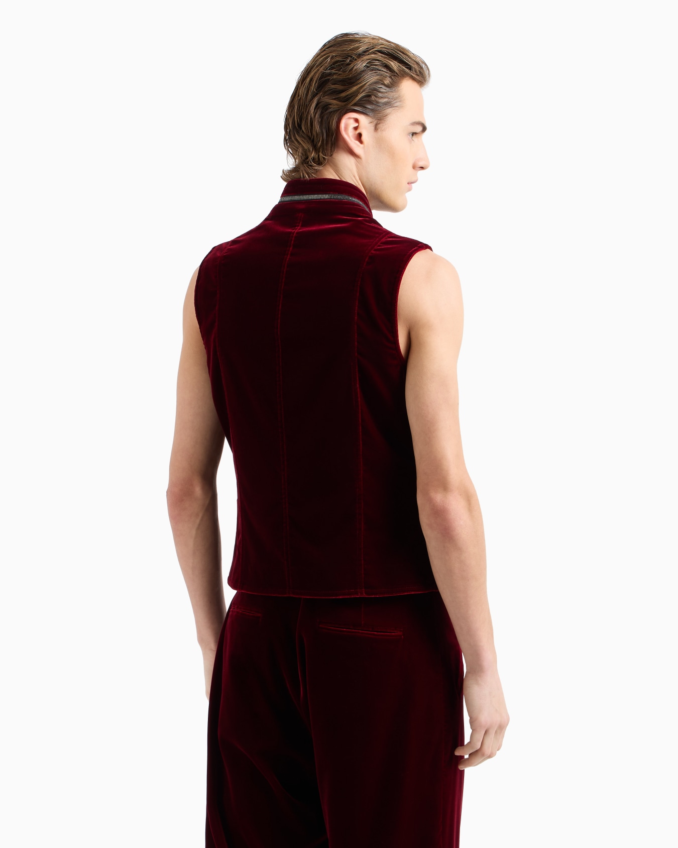 Velvet zip-up waistcoat Slide 3