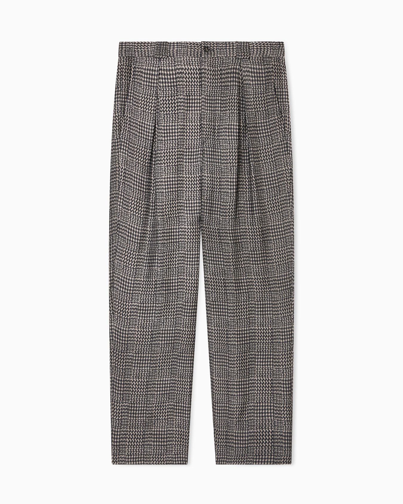 Houndstooth viscose one-pleat trousers Slide 0