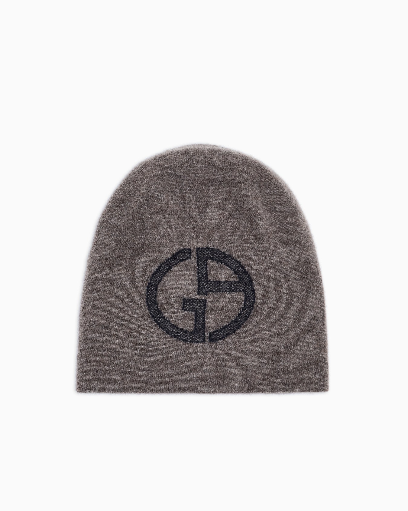 Beanie in cashmere con logo GA intarsiato Slide 0