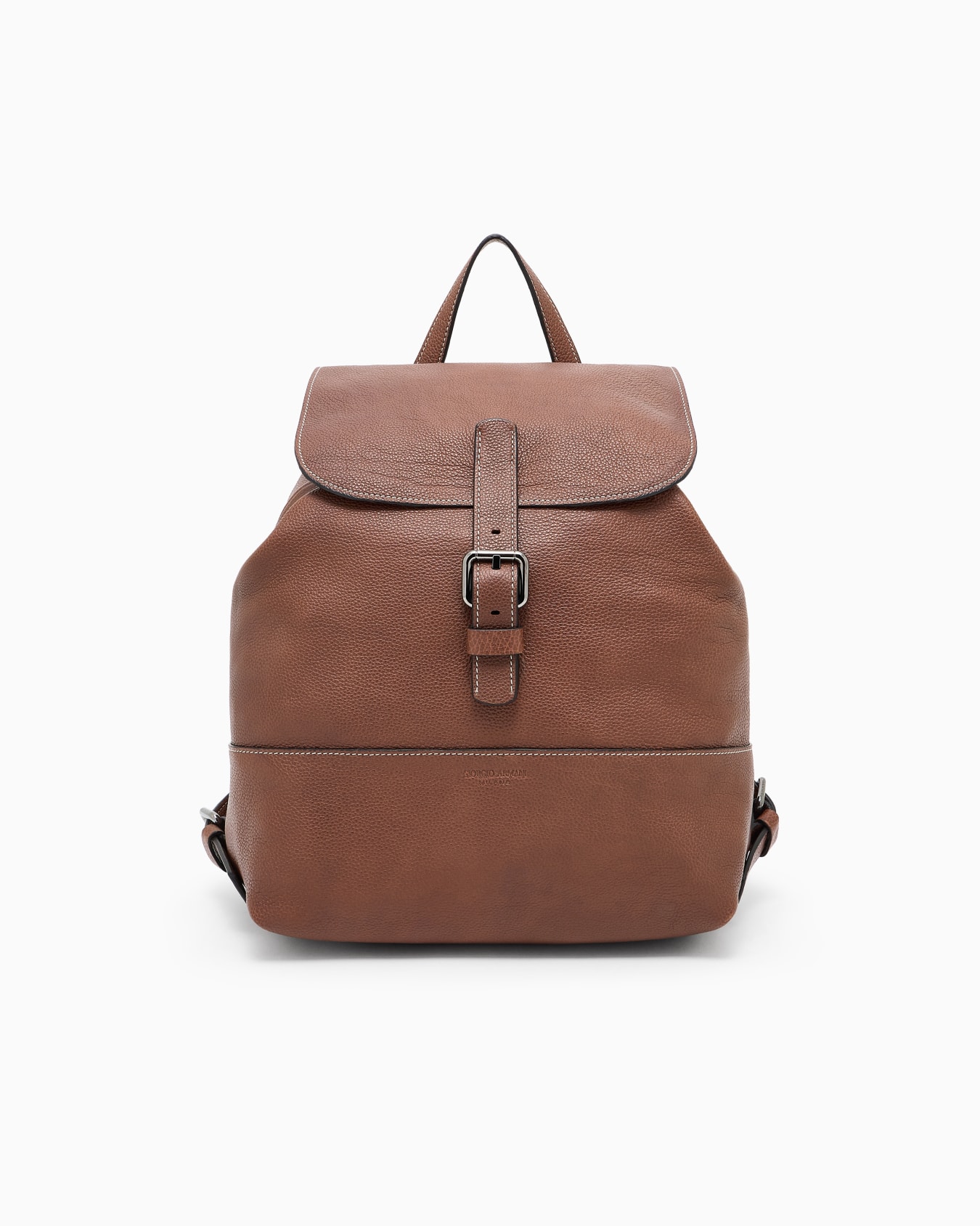 Pebbled leather backpack Slide 0
