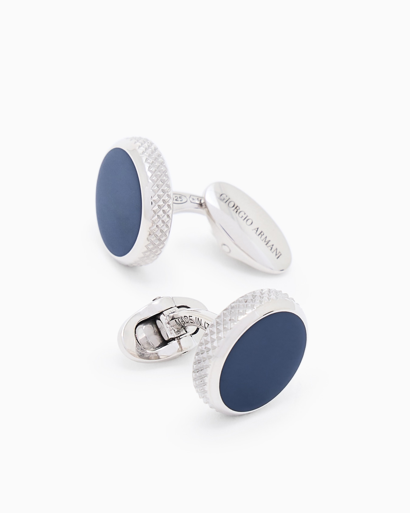 Sterling silver cufflinks with enamel detail Slide 1