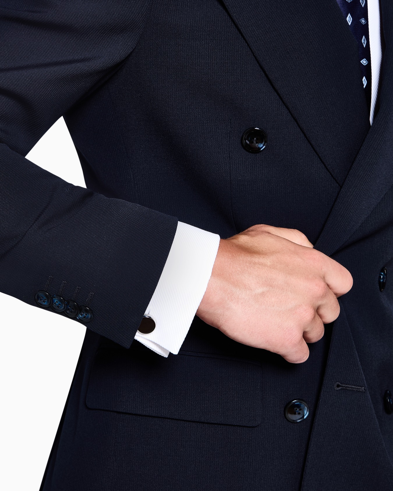 Sterling silver cufflinks with enamel detail Slide 2