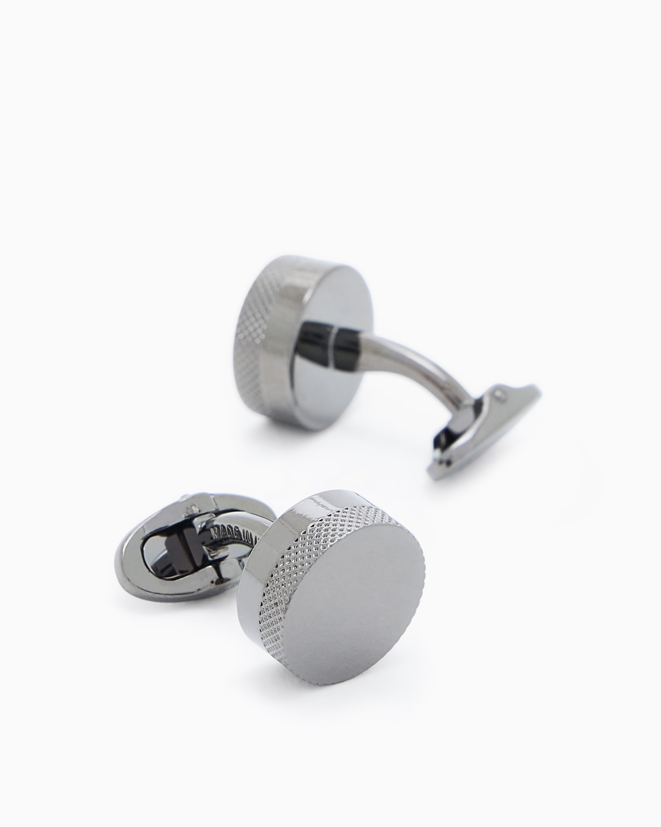 Sterling silver round cufflinks Slide 1
