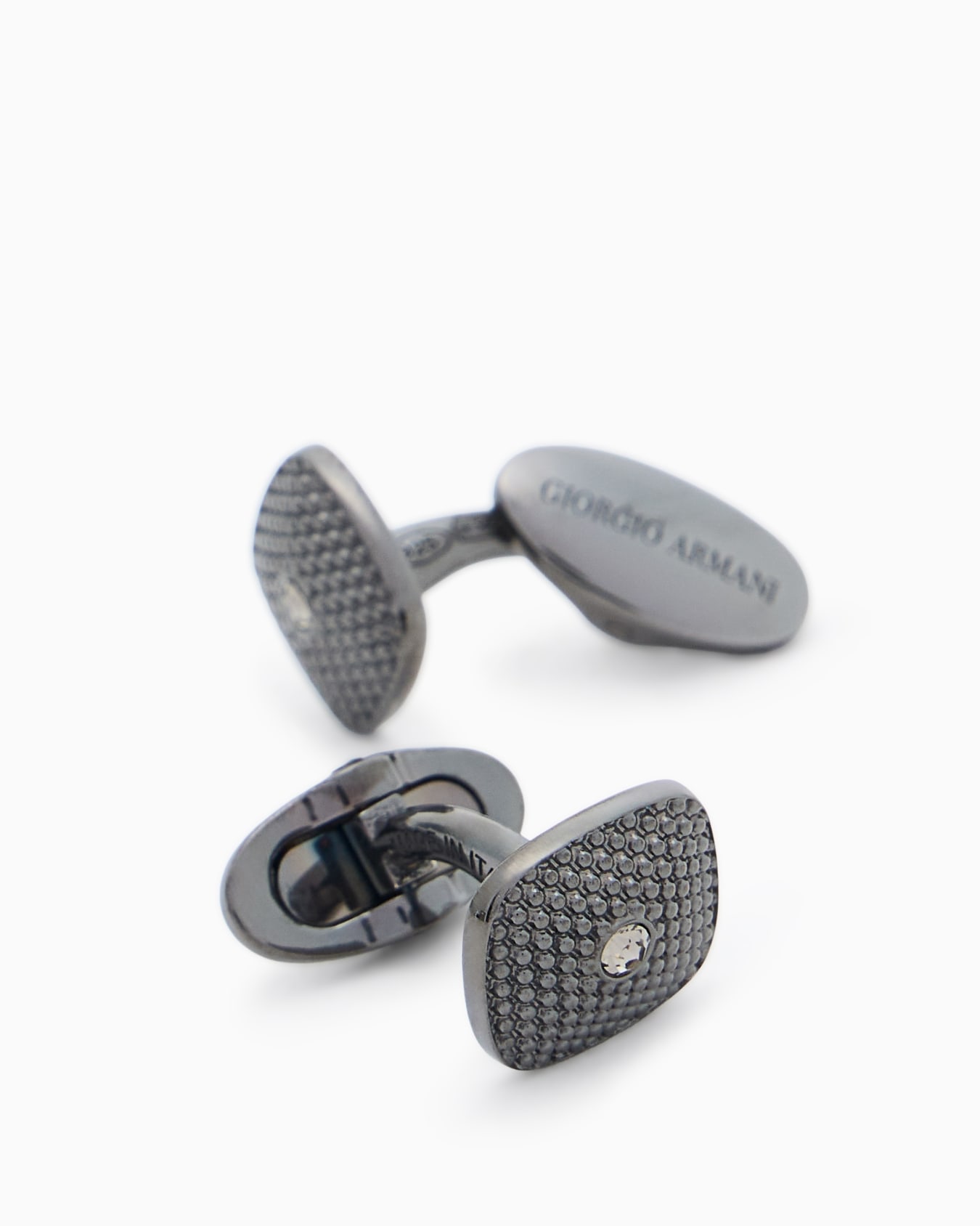 Rectangular cufflinks in sterling silver Slide 1