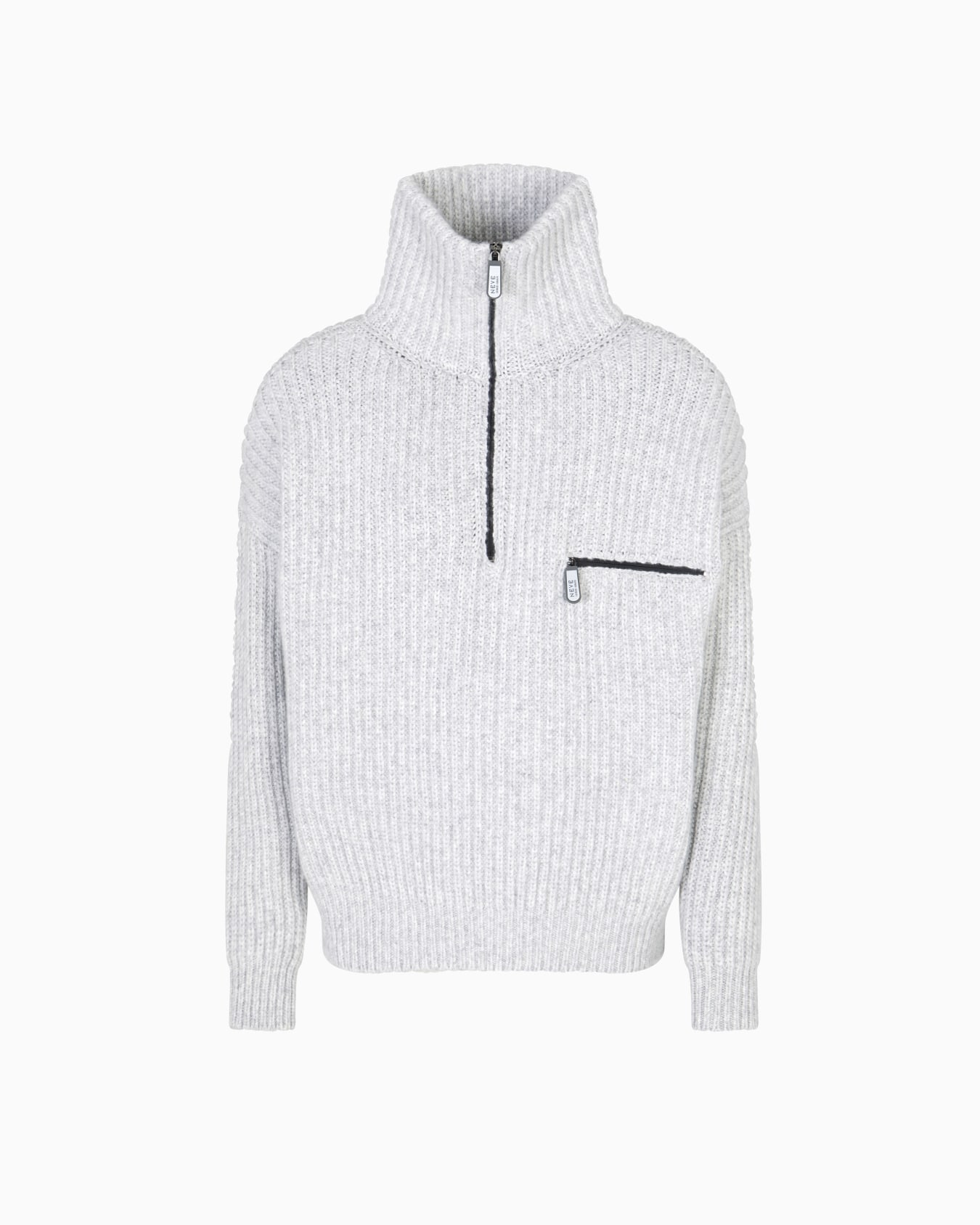 Maglia con zip in puro cashmere Giorgio Armani Neve Slide 0