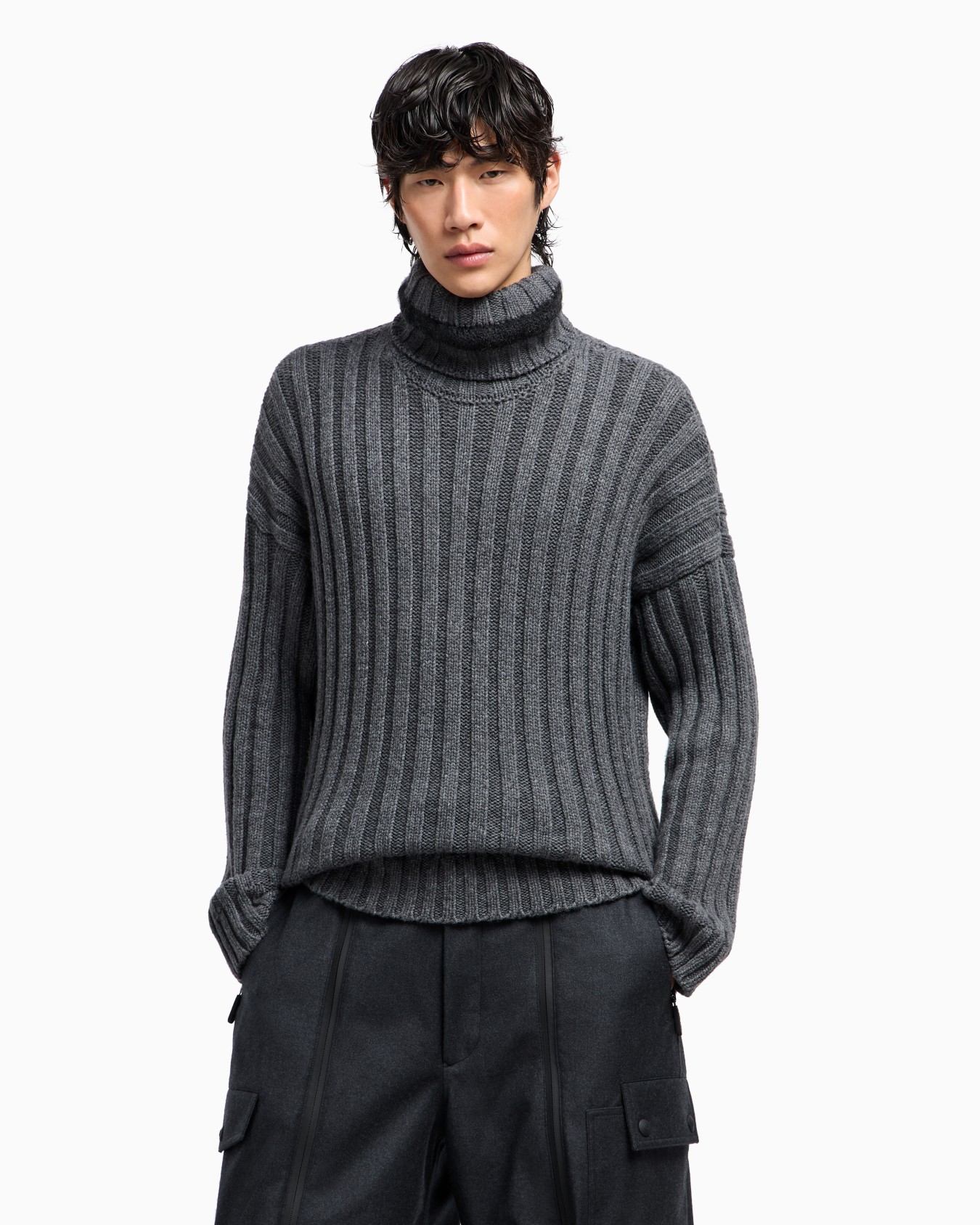 Maglia dolcevita in misto lana vergine Giorgio Armani Neve Slide 4