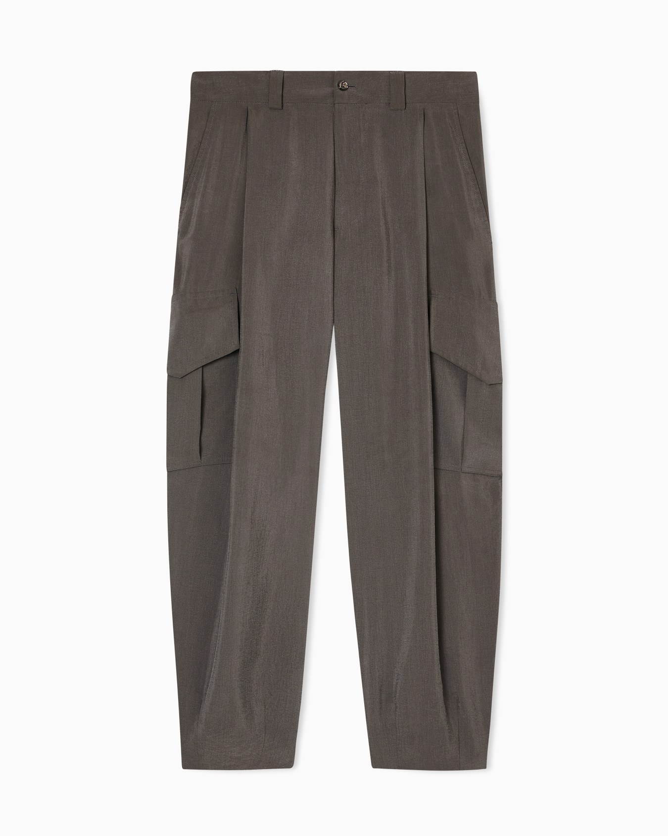 Washed, silk-blend, single-pleat trousers  Slide 0