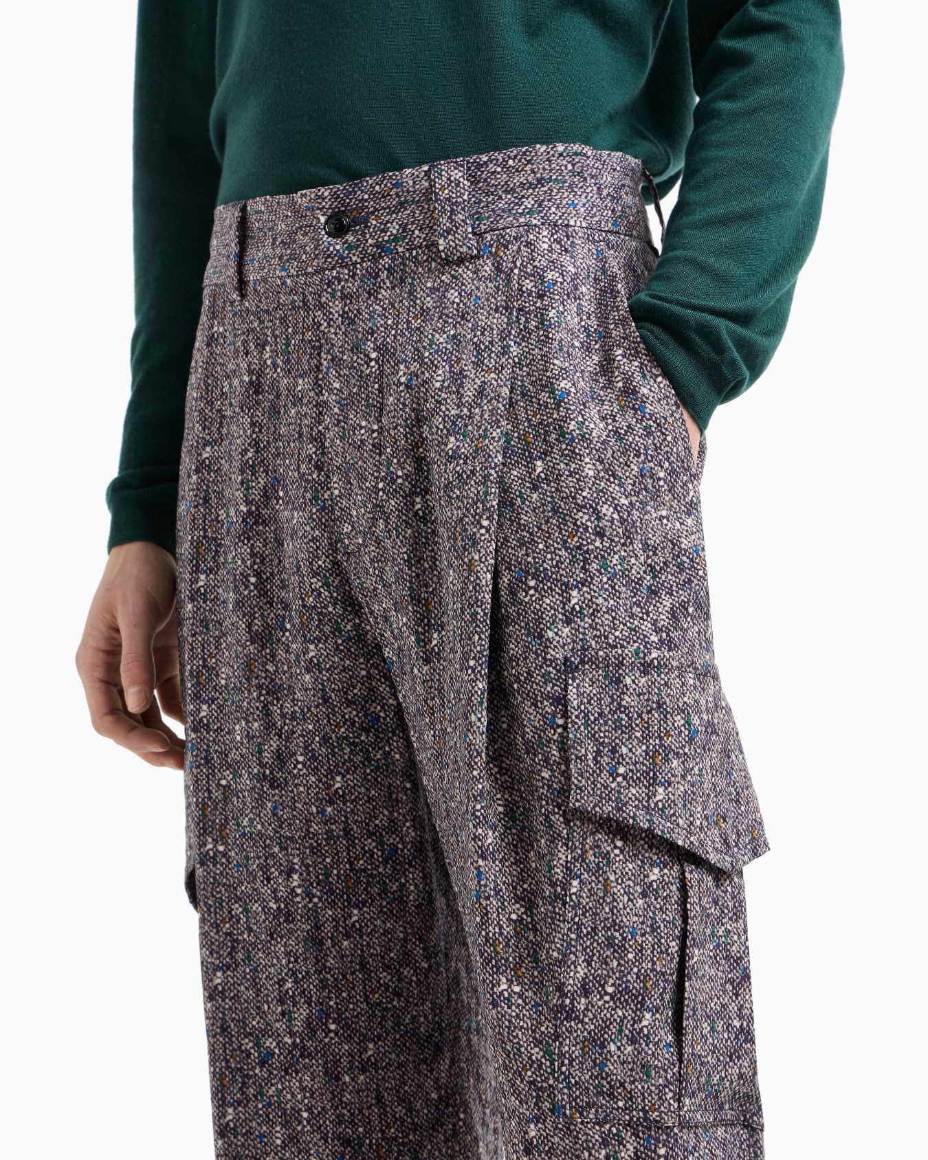 Printed cupro one-pleat trousers Slide 5