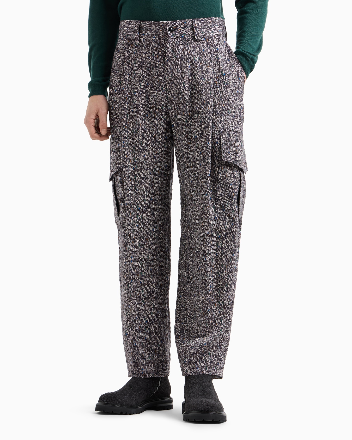 Printed cupro one-pleat trousers Slide 4
