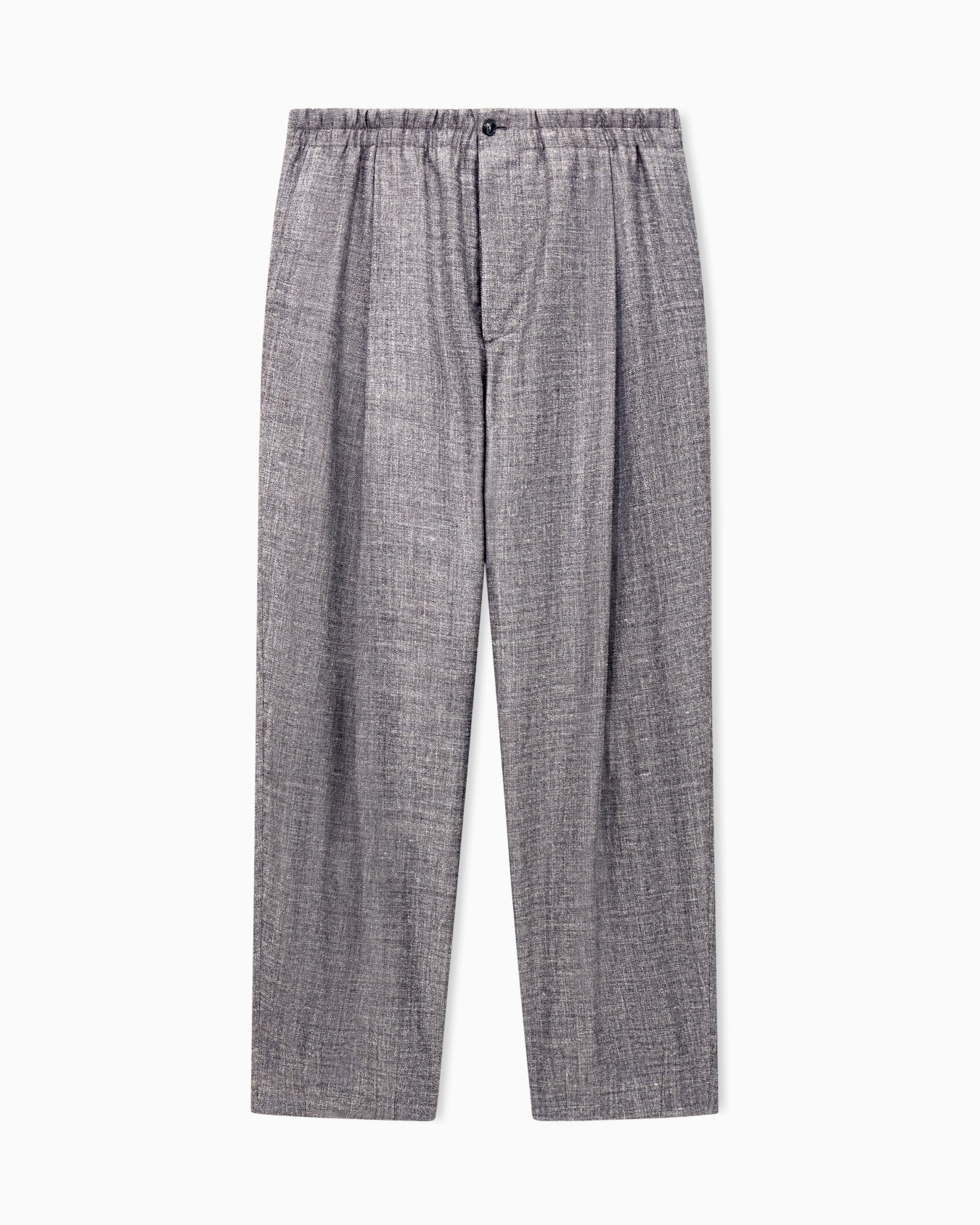 Pantalon à une pince en soie et lin Diapositive 0