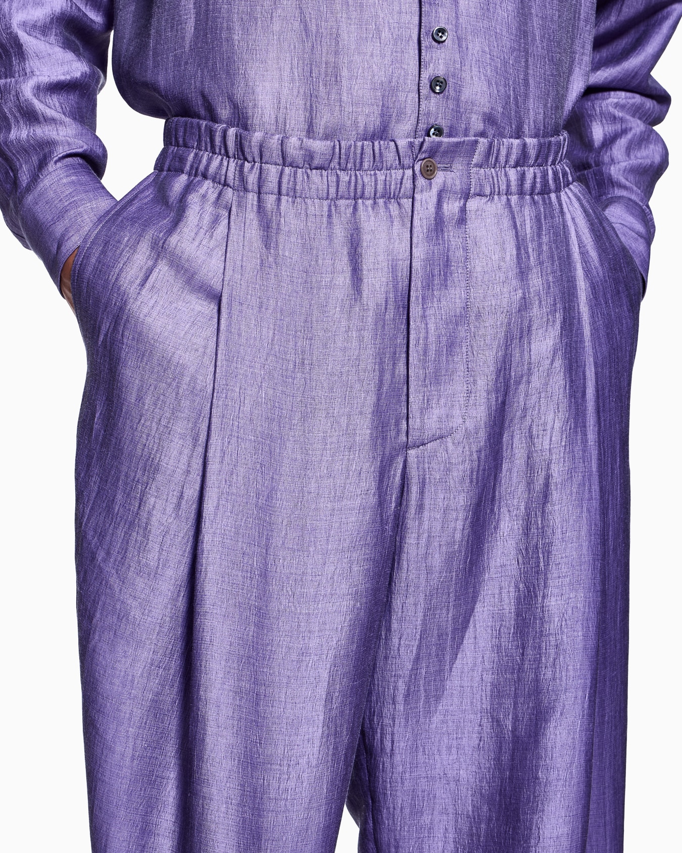 ASV single-pleat linen trousers Slide 4