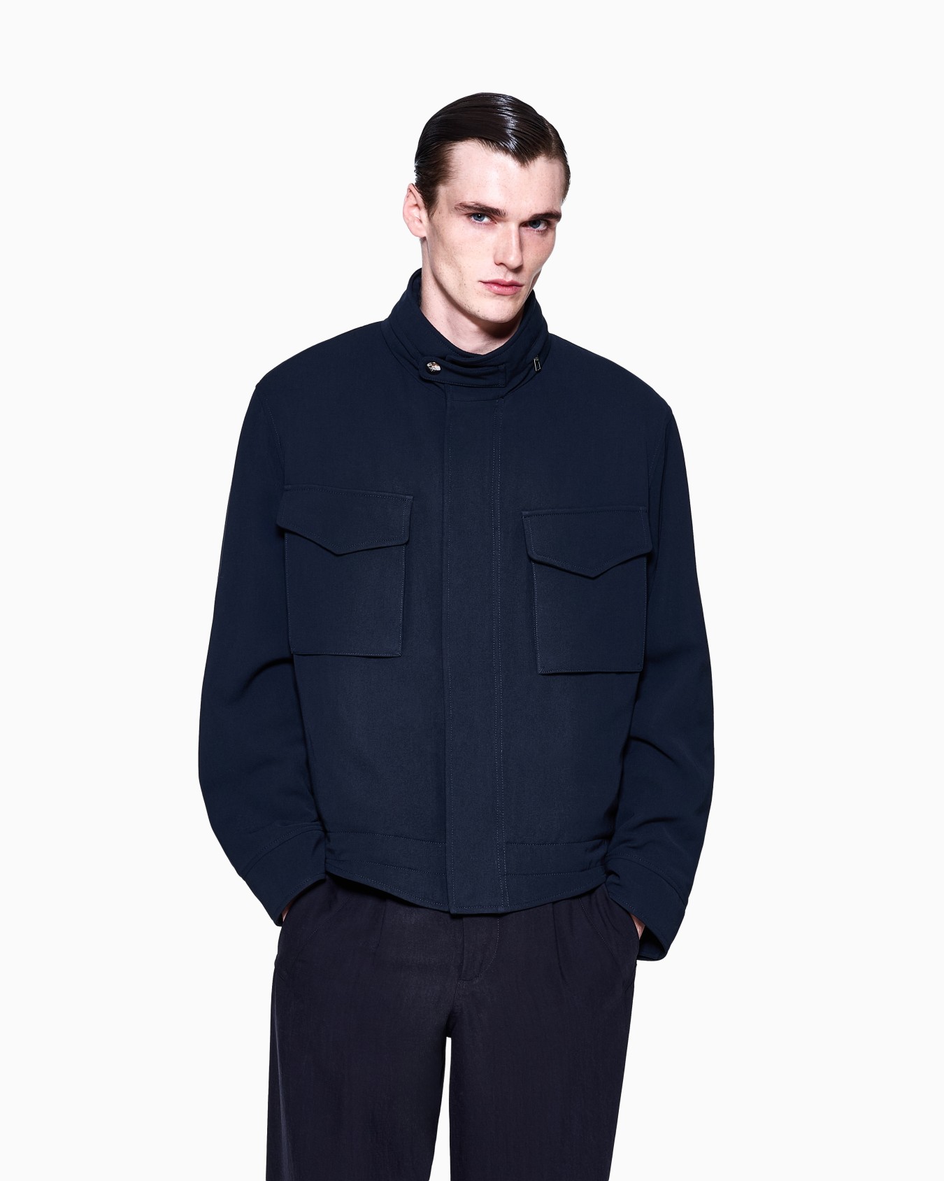 Blouson in tela di viscosa e lana vergine Slide 3