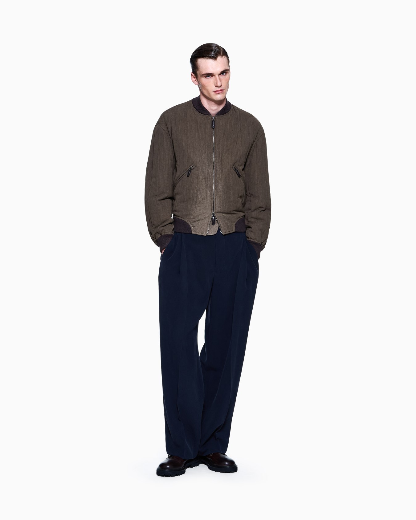 Viscose-Wool Bomber Jacket Diapositiva 1