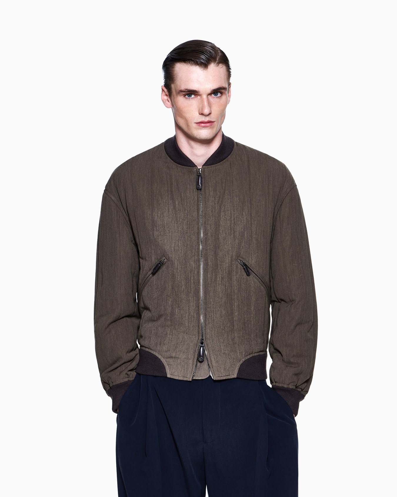 Viscose-Wool Bomber Jacket Diapositiva 3