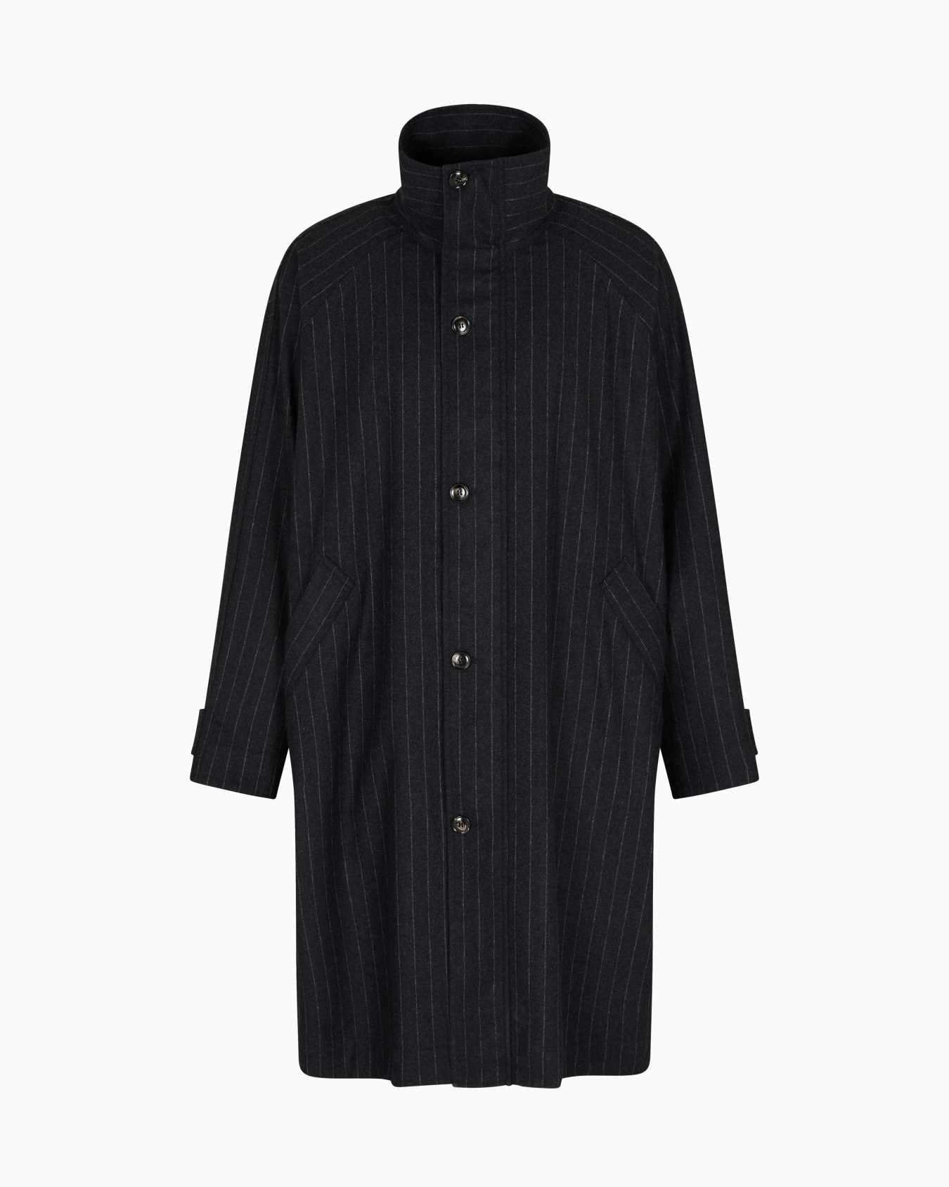Cappotto in misto cashmere e lana gessato Slide 0
