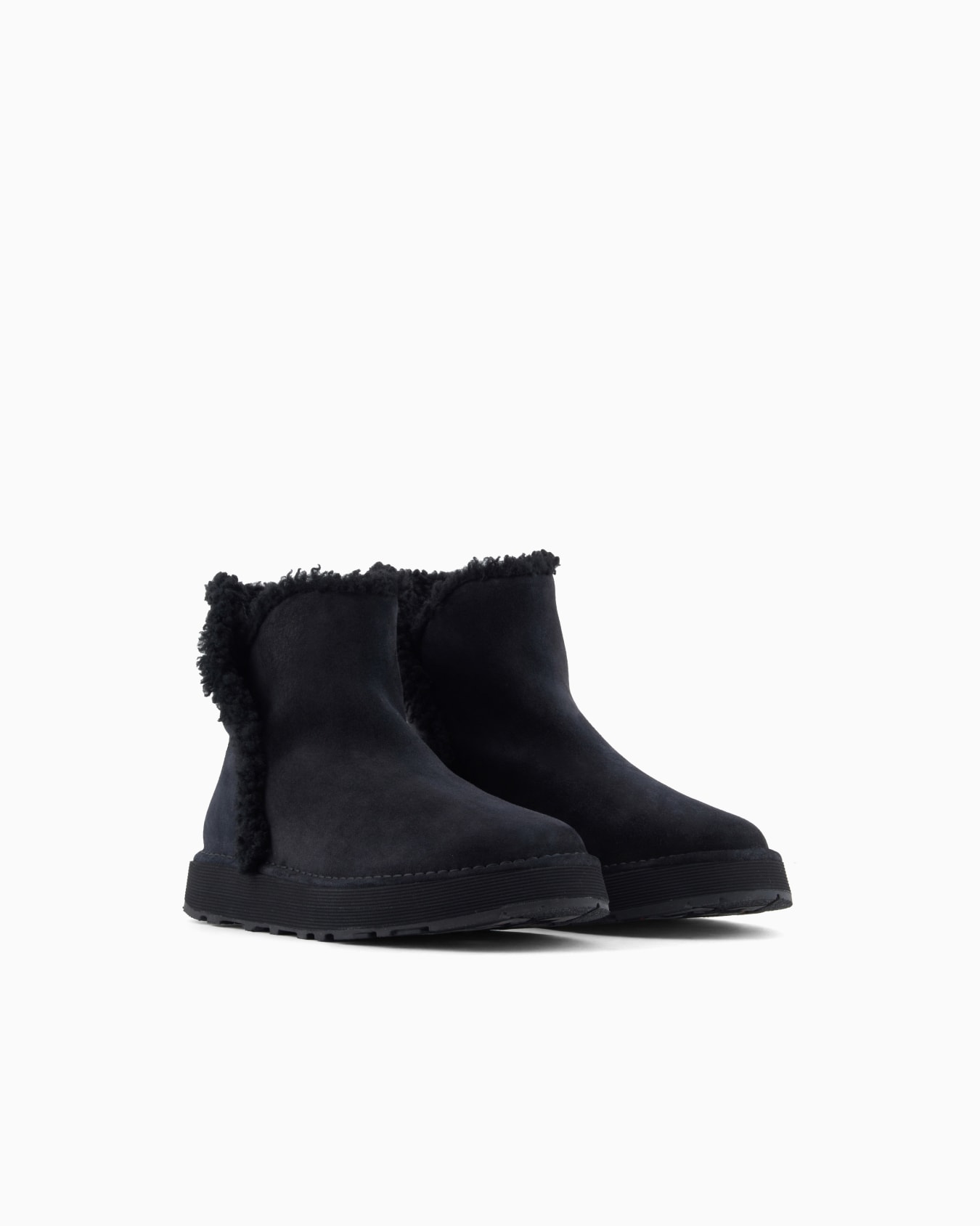 Giorgio Armani Neve suede and sheepskin ankle boots Slide 2