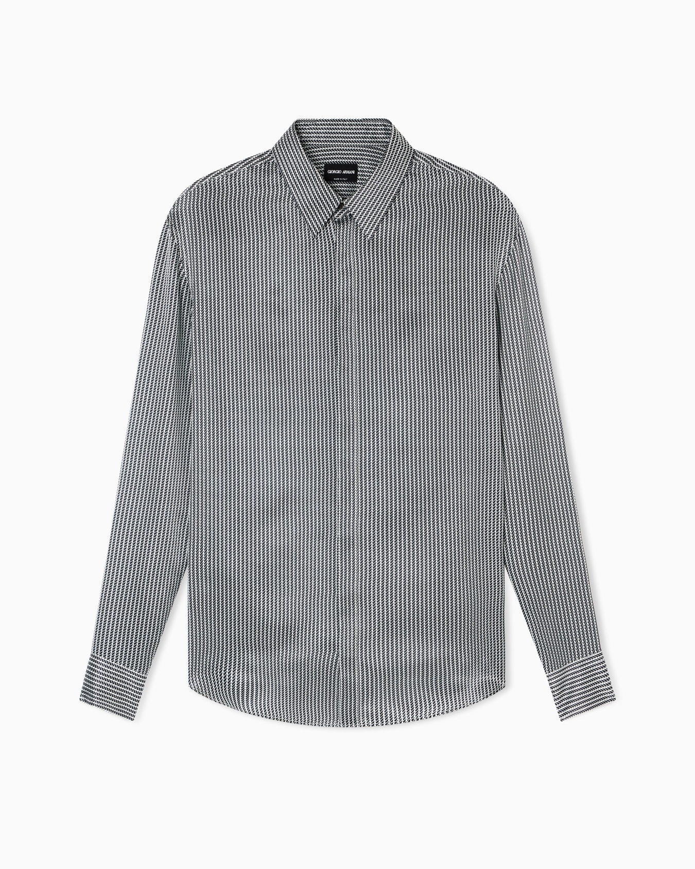 Shirt in printed silk satin Slide 0