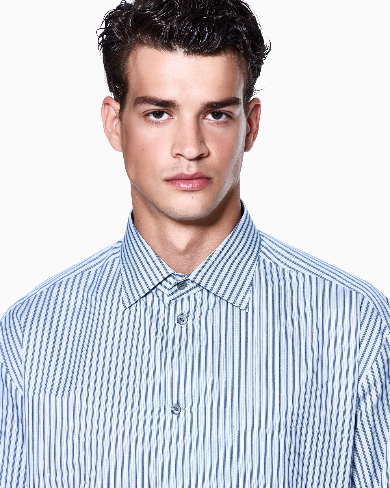Regular-fit shirt in striped cotton Slide 4