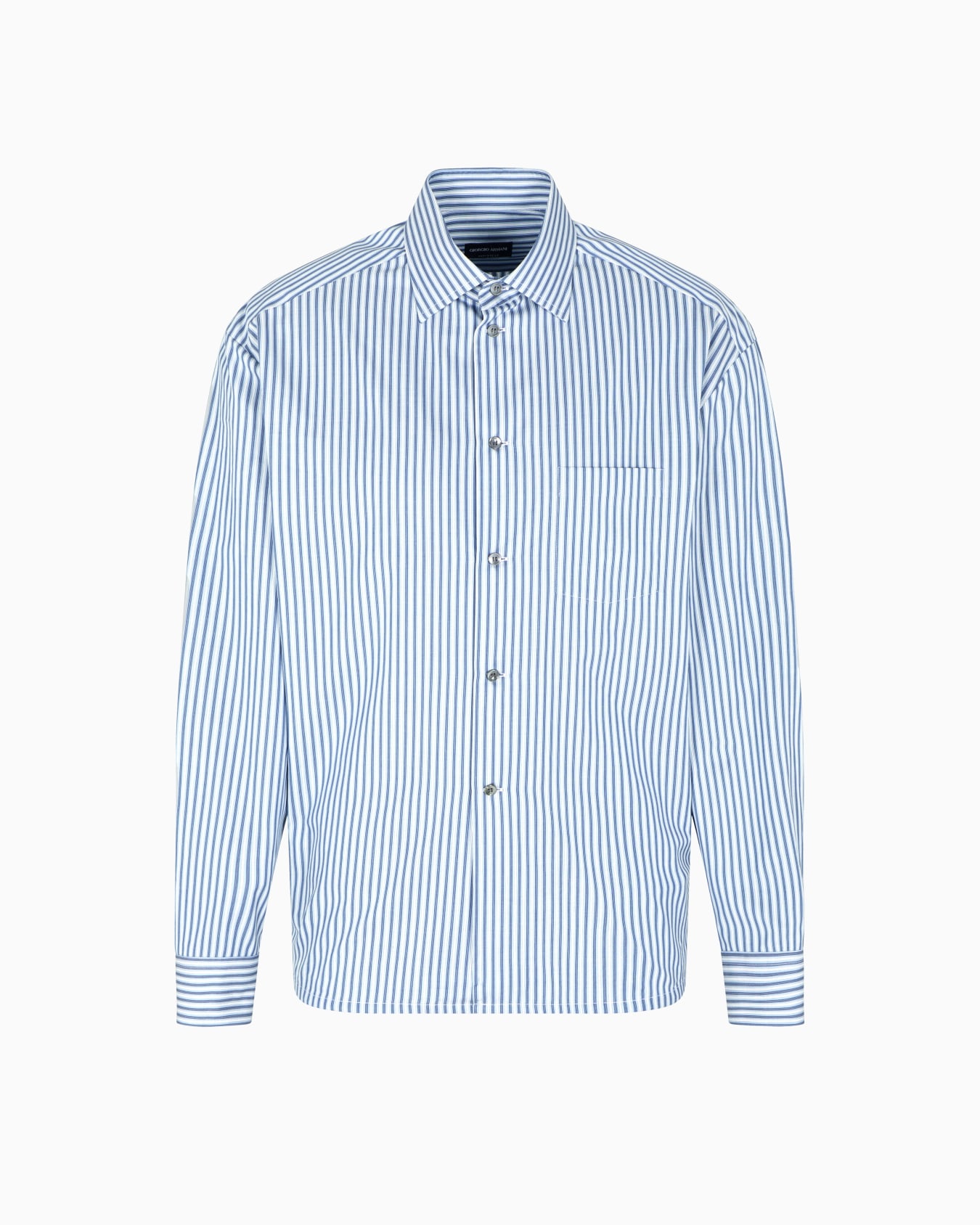Regular-fit shirt in striped cotton Slide 0