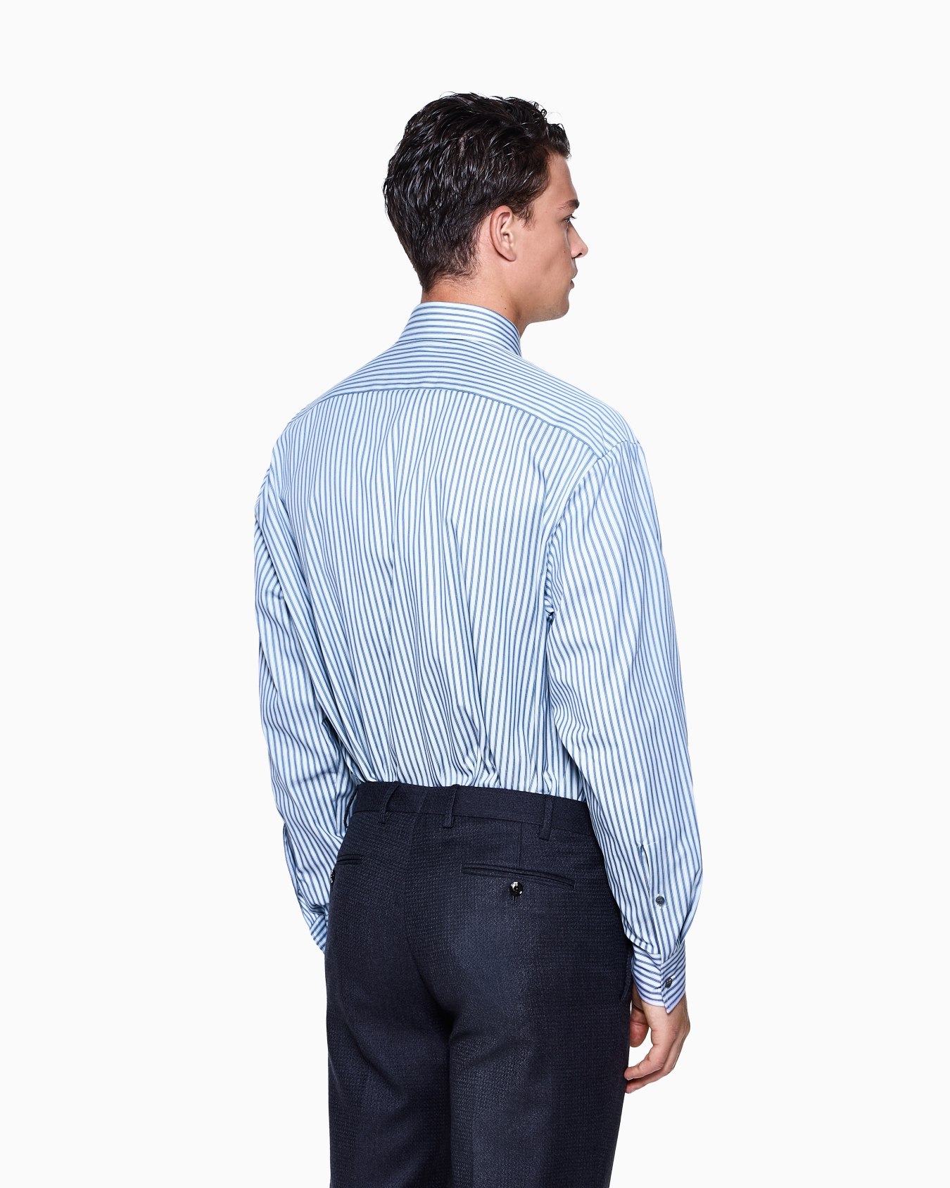 Regular-fit shirt in striped cotton Slide 2