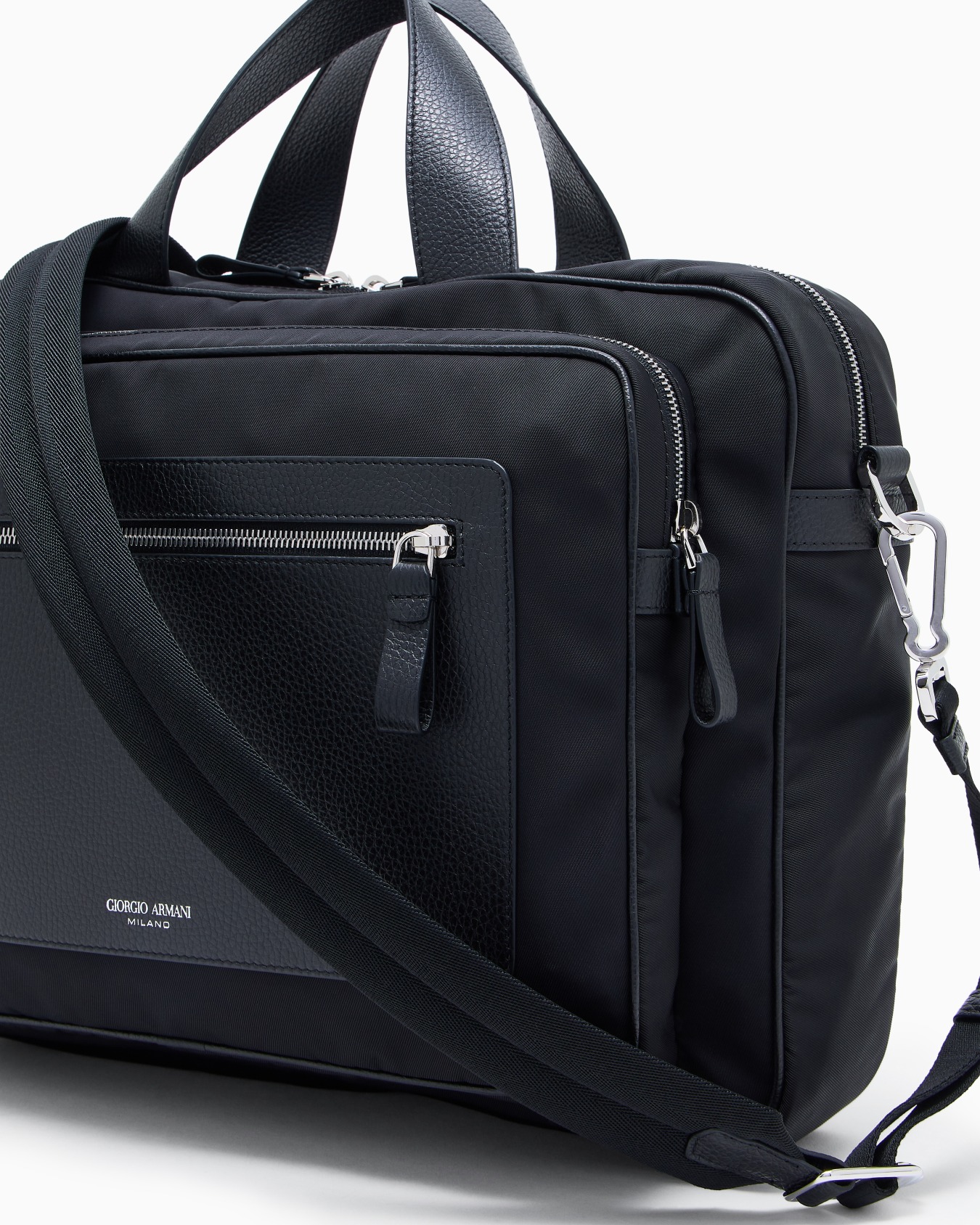 ASV pebbled-leather and nylon briefcase Slide 4