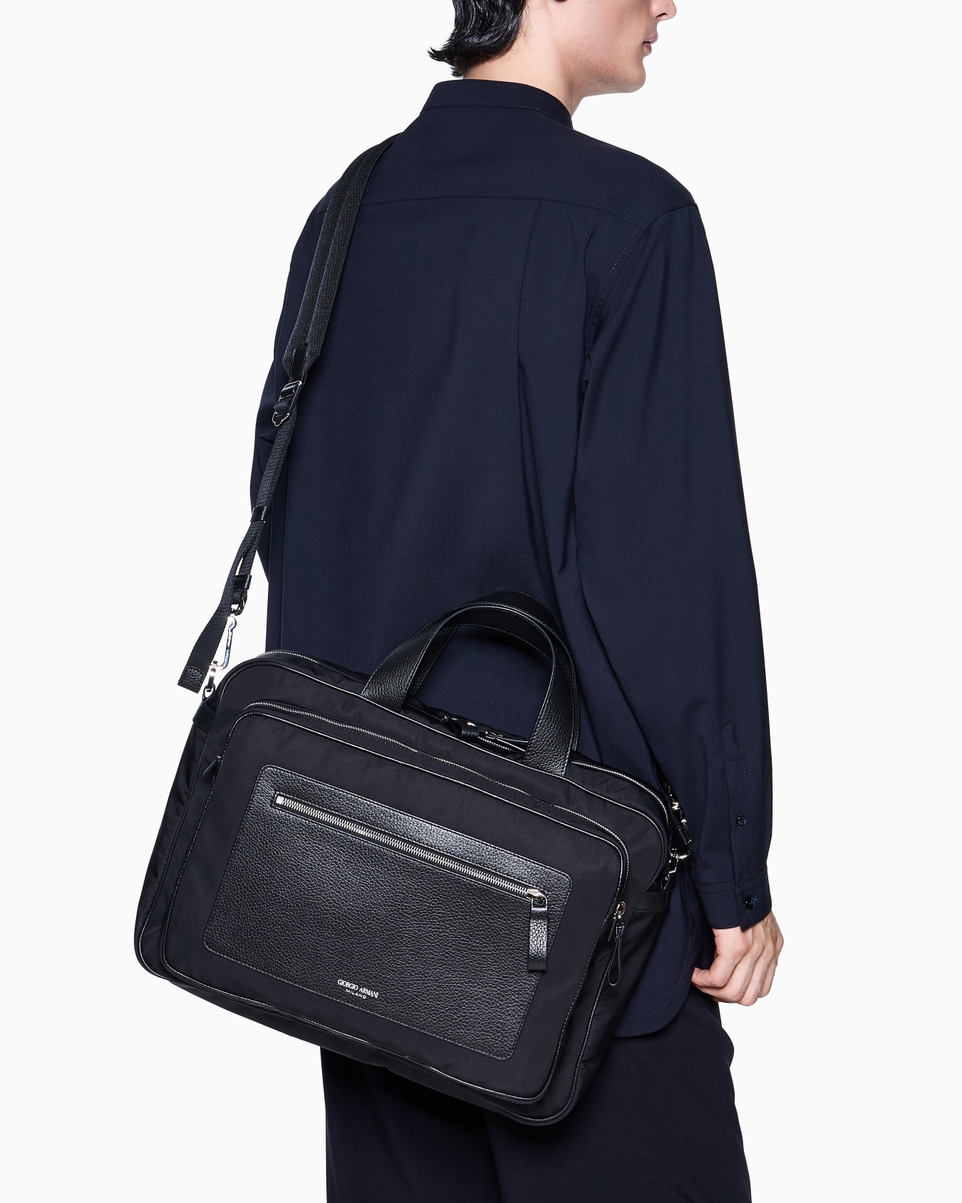 ASV pebbled-leather and nylon briefcase Slide 6