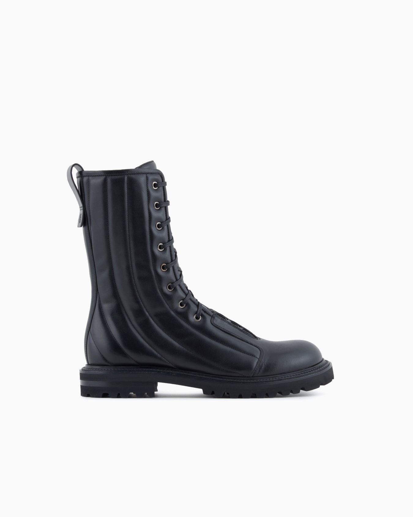 Botas altas en piel de becerro con acabado de napa Diapositiva 0