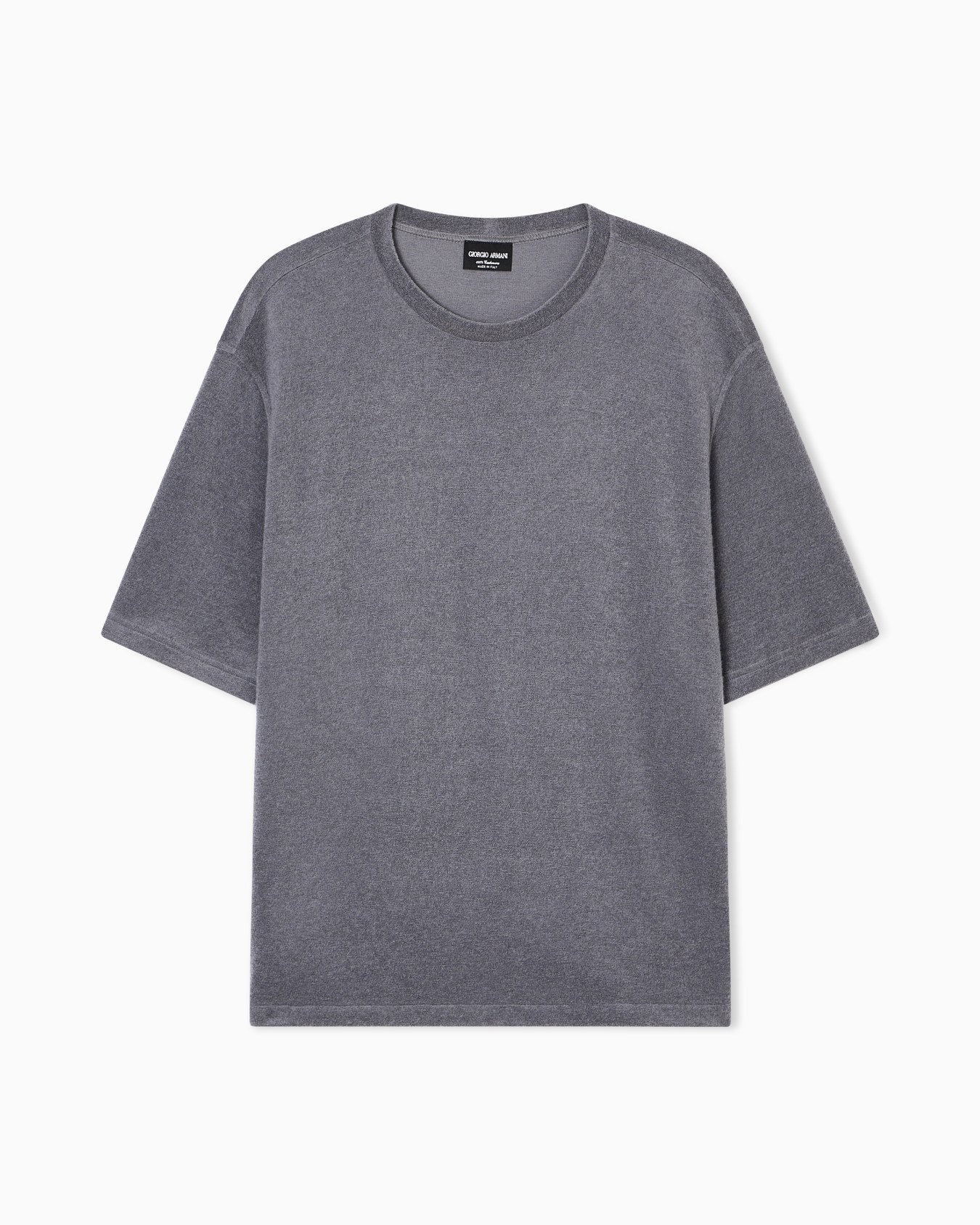 Crew-neck T-shirt in pure cashmere jersey Slide 0