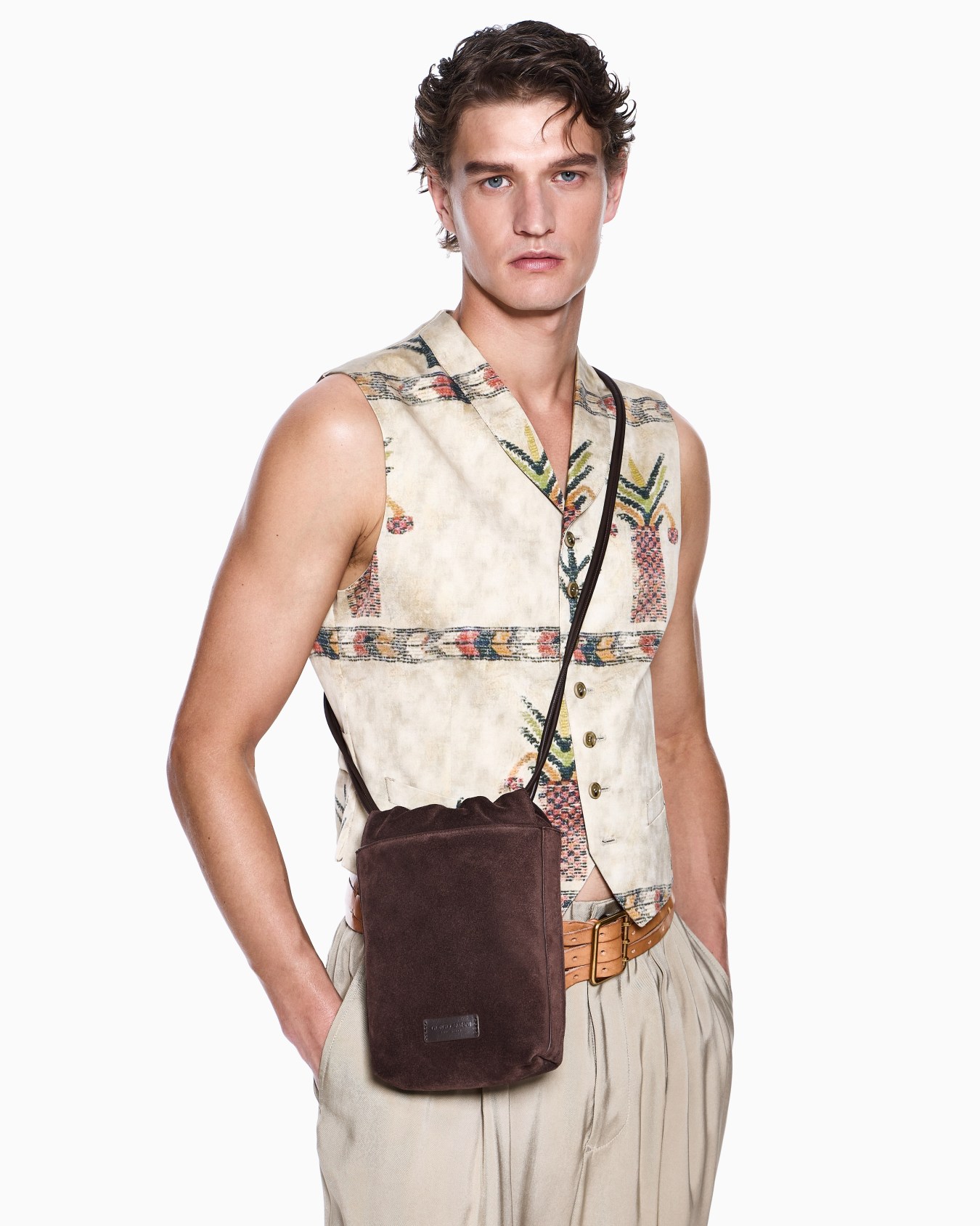 Mini bag in suede and calfskin Slide 5