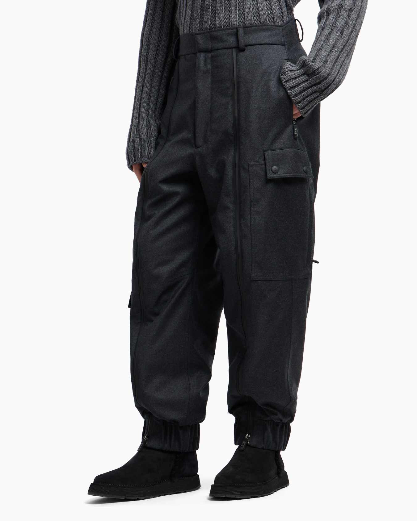 Pantaloni in lana vergine Giorgio Armani Neve Slide 4