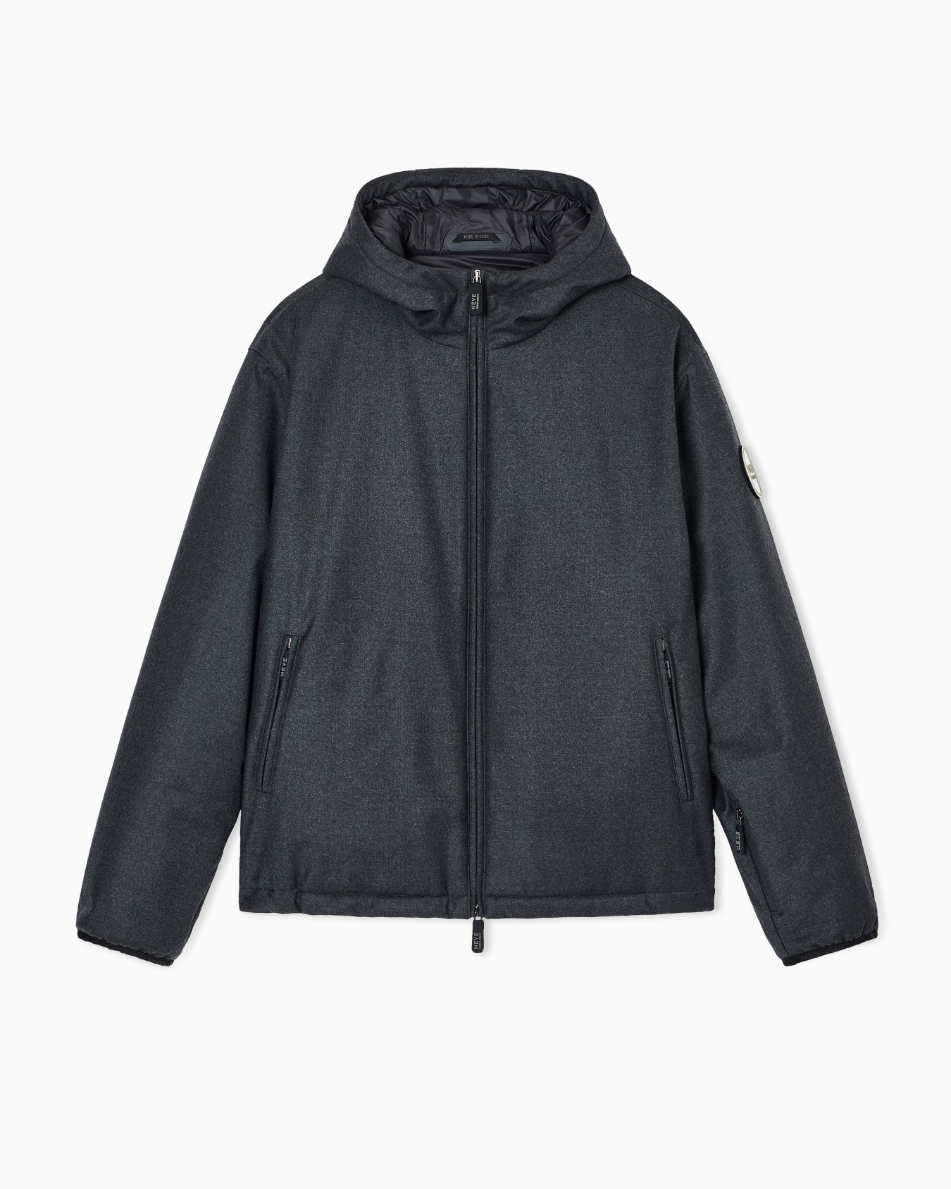 Giacca da sci con cappuccio in lana vergine water repellent Giorgio Armani Neve Slide 0