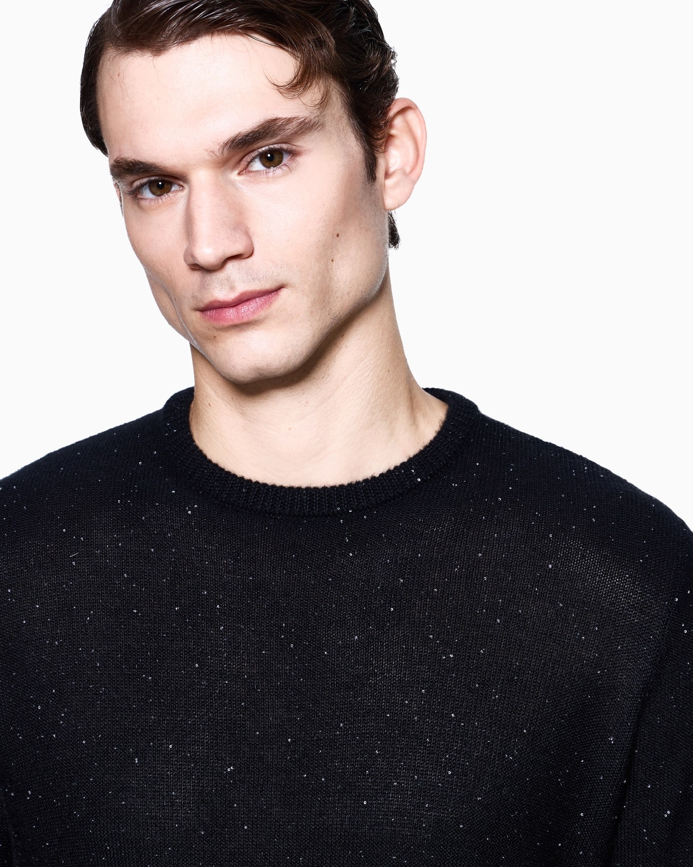 Giorgio’s crew-neck jumper in cashmere and silk with rhinestones Slide 4