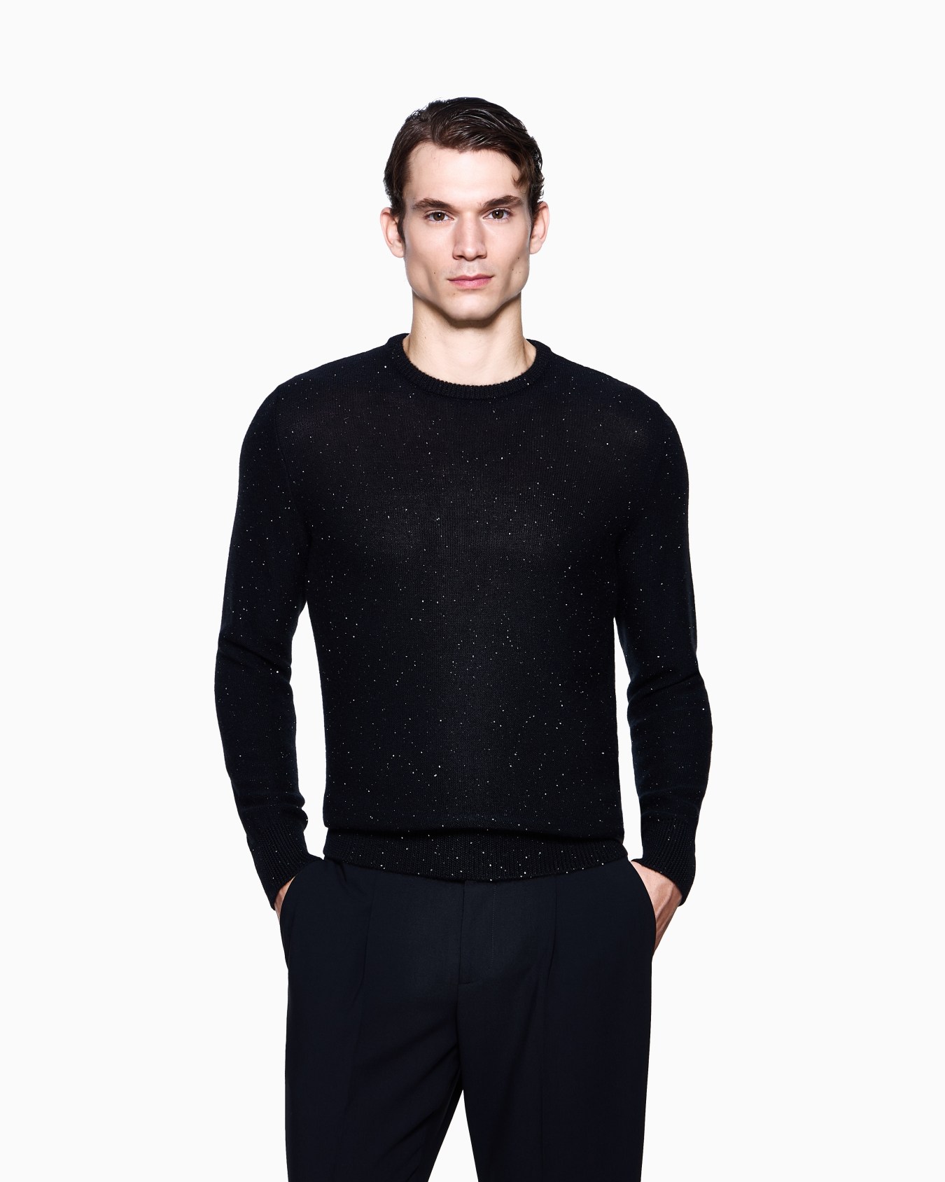 Giorgio’s crew-neck jumper in cashmere and silk with rhinestones Slide 3