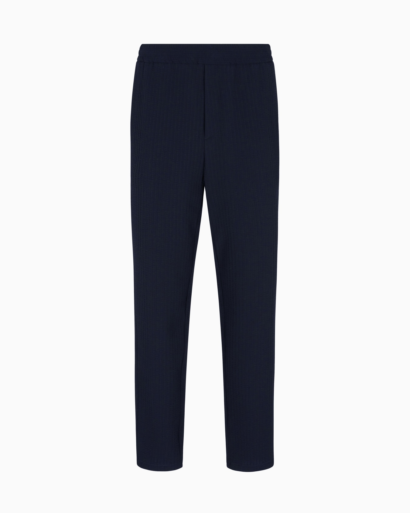 Flat-front trousers in seersucker virgin wool Slide 0