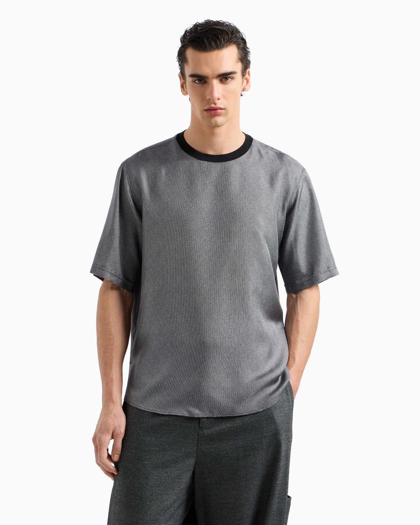 Silk twill T-shirt shirt Slide 4