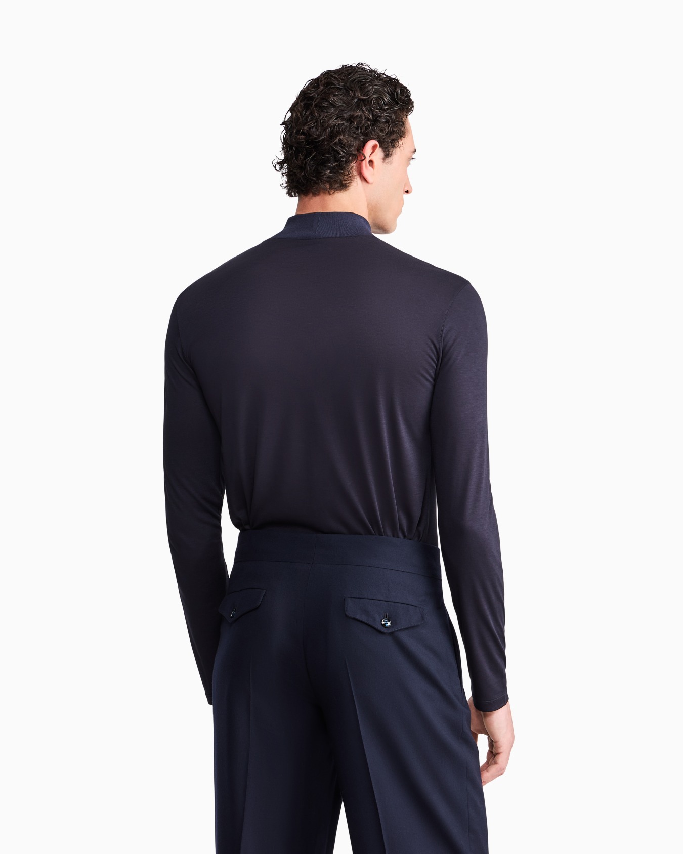 Viscose jersey mock-neck jumper Slide 6