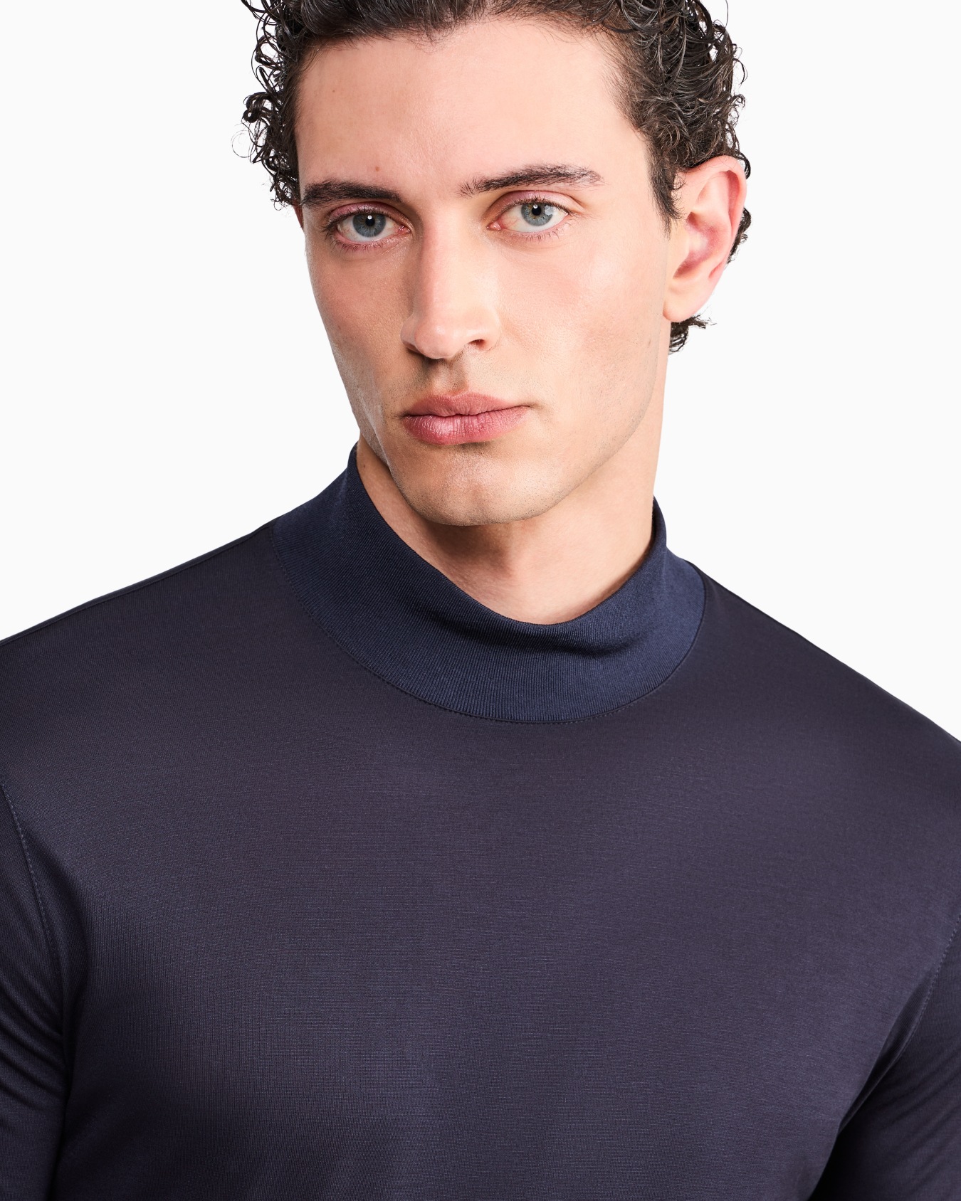 Viscose jersey mock-neck jumper Slide 7