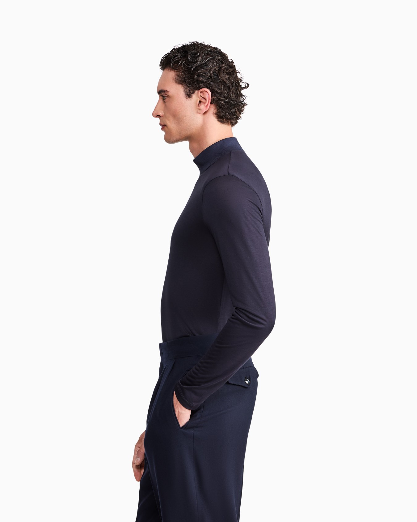 Viscose jersey mock-neck jumper Slide 8