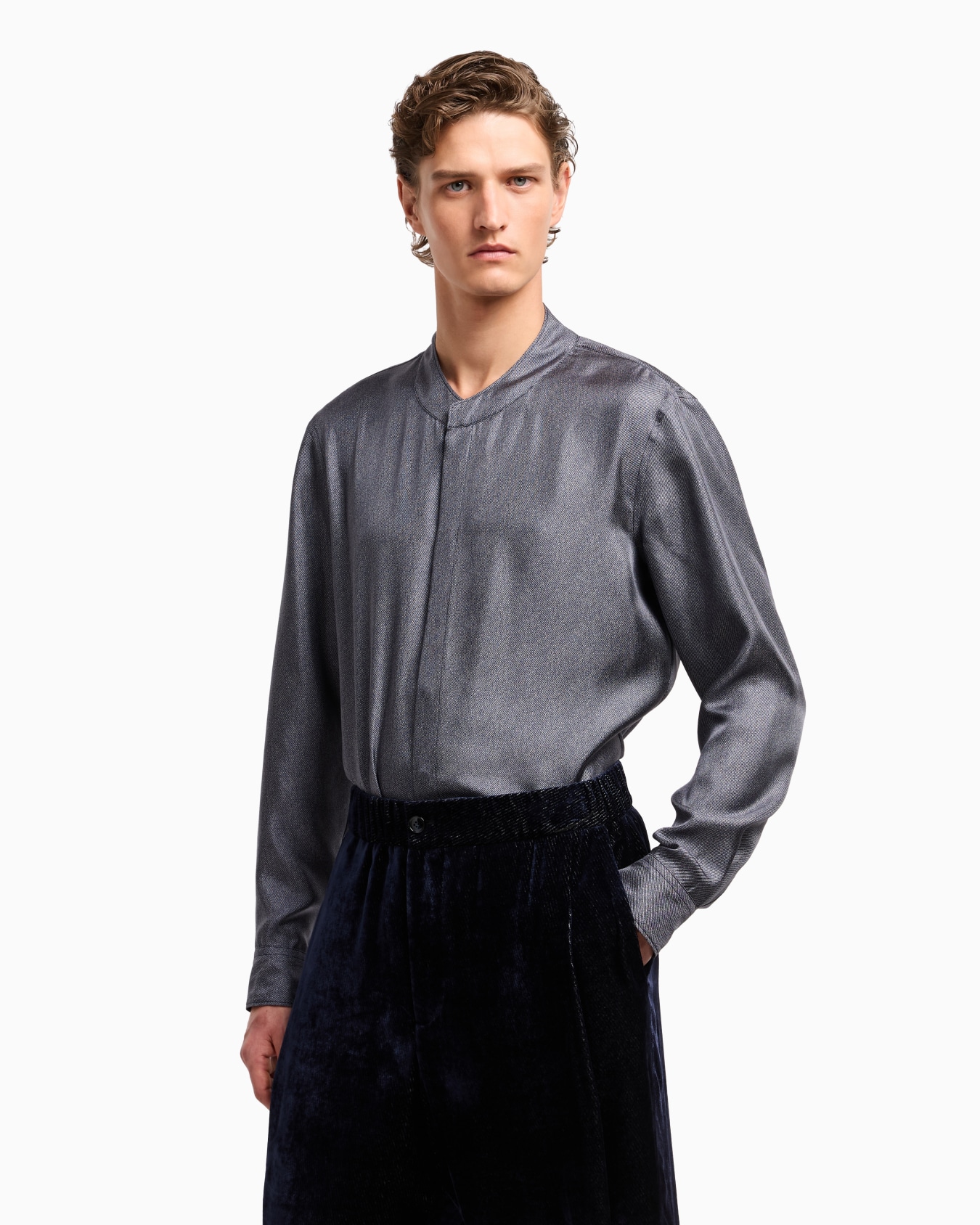 Giorgio's Hemd aus Seiden-Twill mit diagonalem Print Folie 4