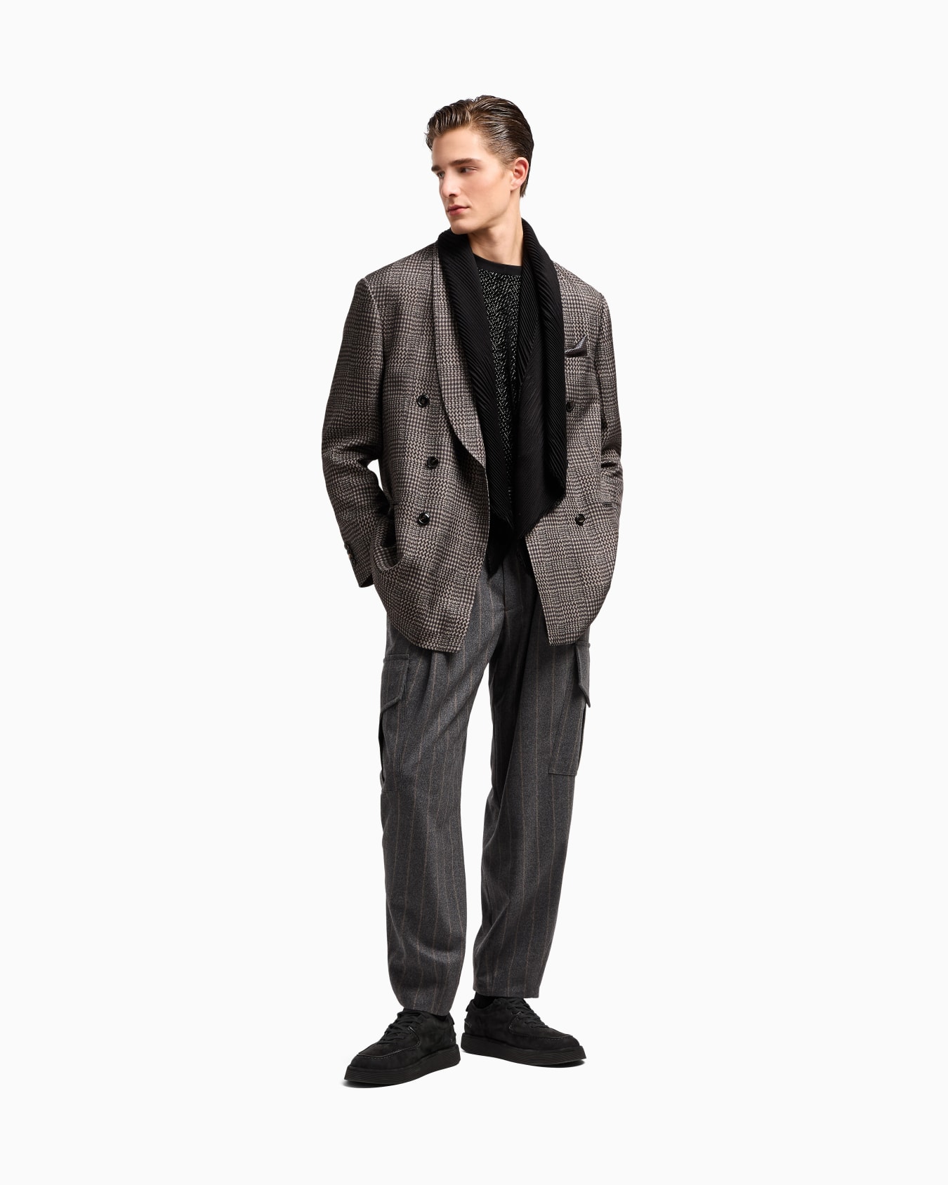 Heritage Line double-breasted jacket in printed viscose Slide 2